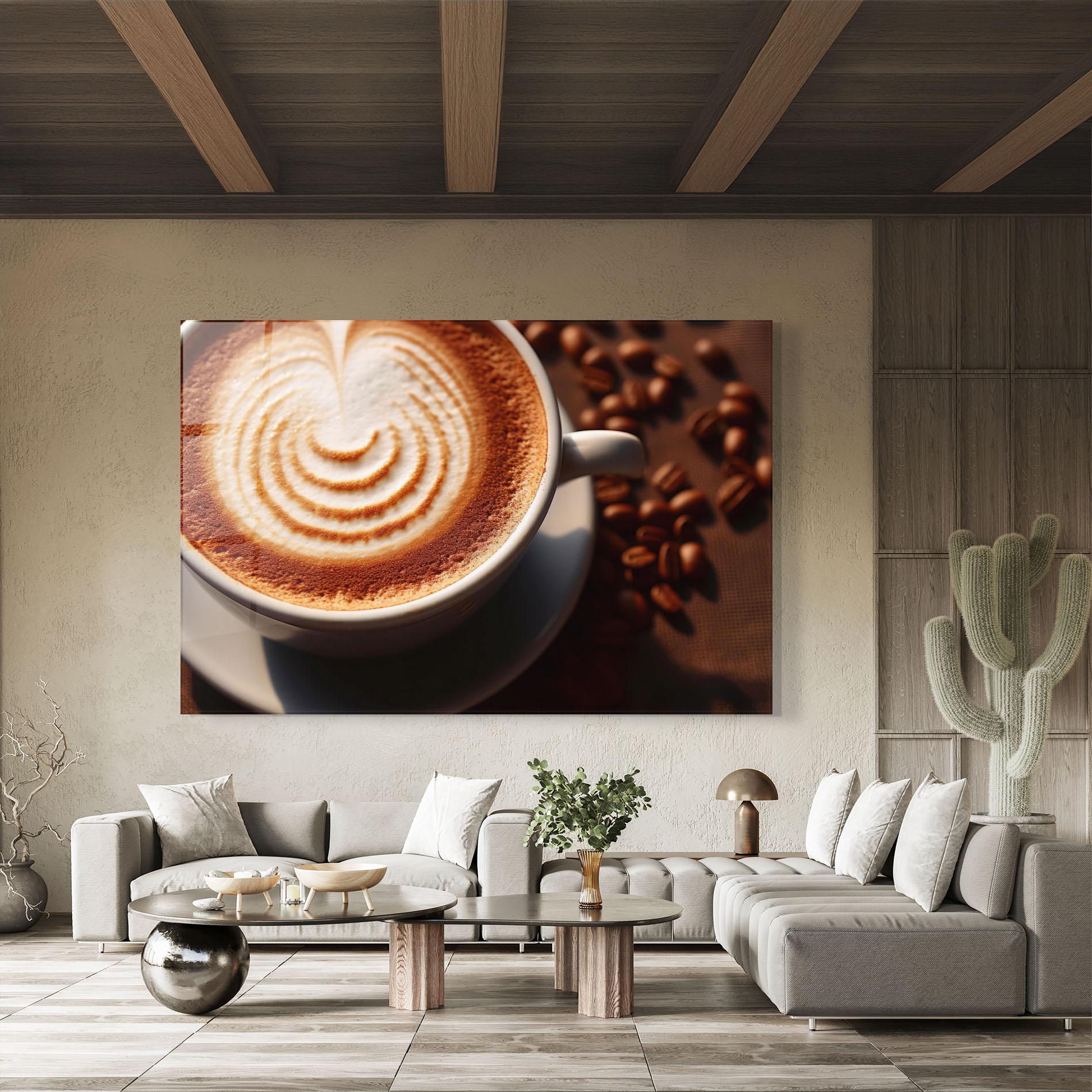 Стъклена картина Cappuccino mockup 8