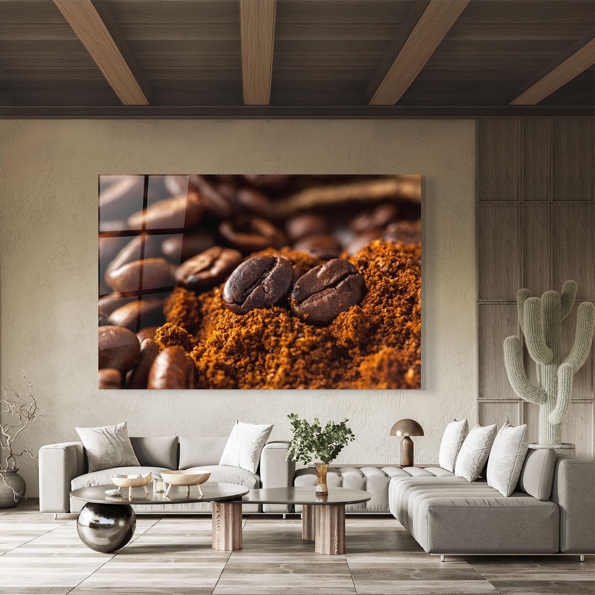 Стъклена картина Close Up Coffee Beans mockup 8