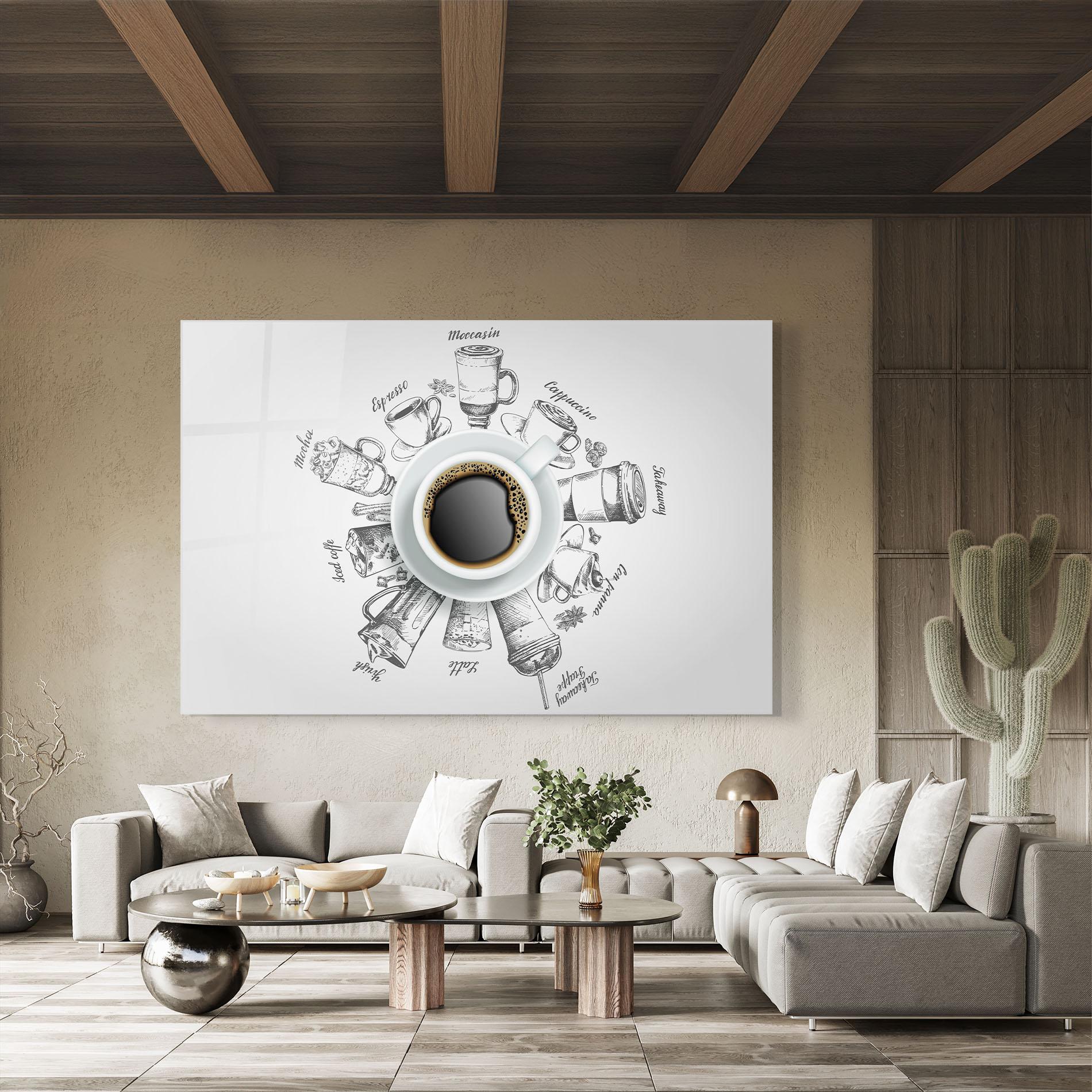 Стъклена картина Coffee List mockup 8