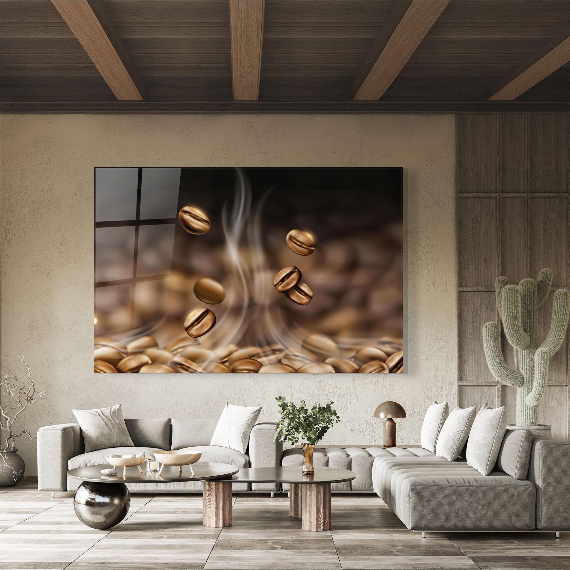 Стъклена картина Coffee Smoke mockup 8