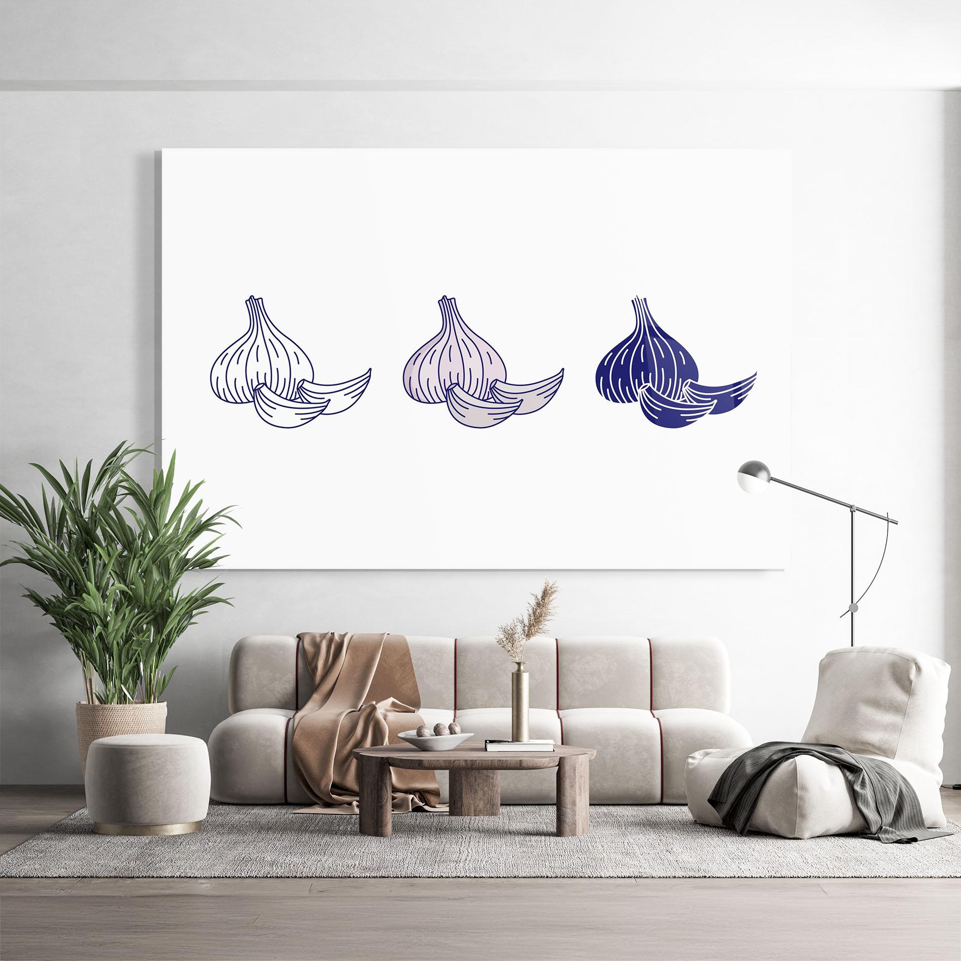 Стъклена картина Blue Garlic mockup 9