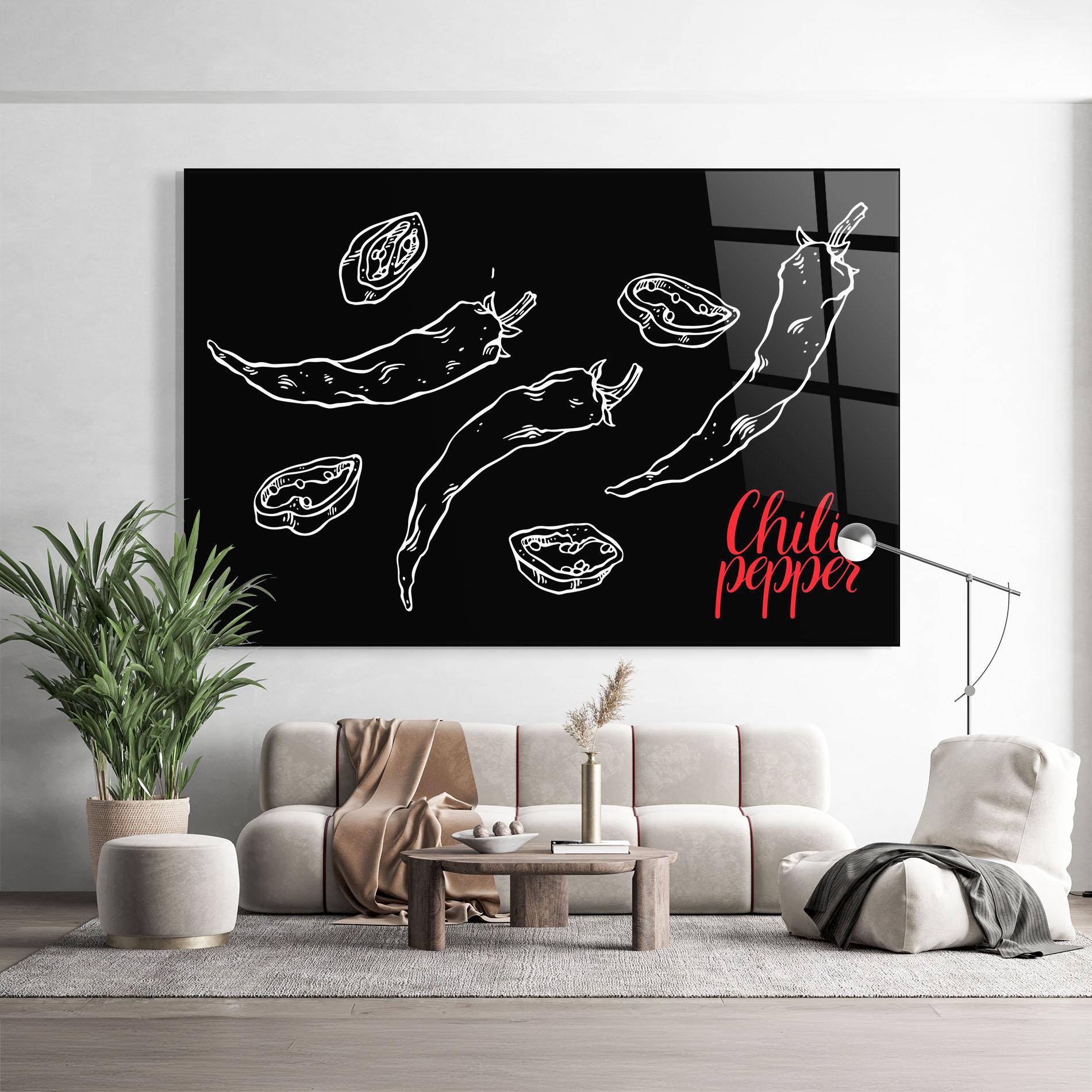Стъклена картина Chili Papper mockup 9
