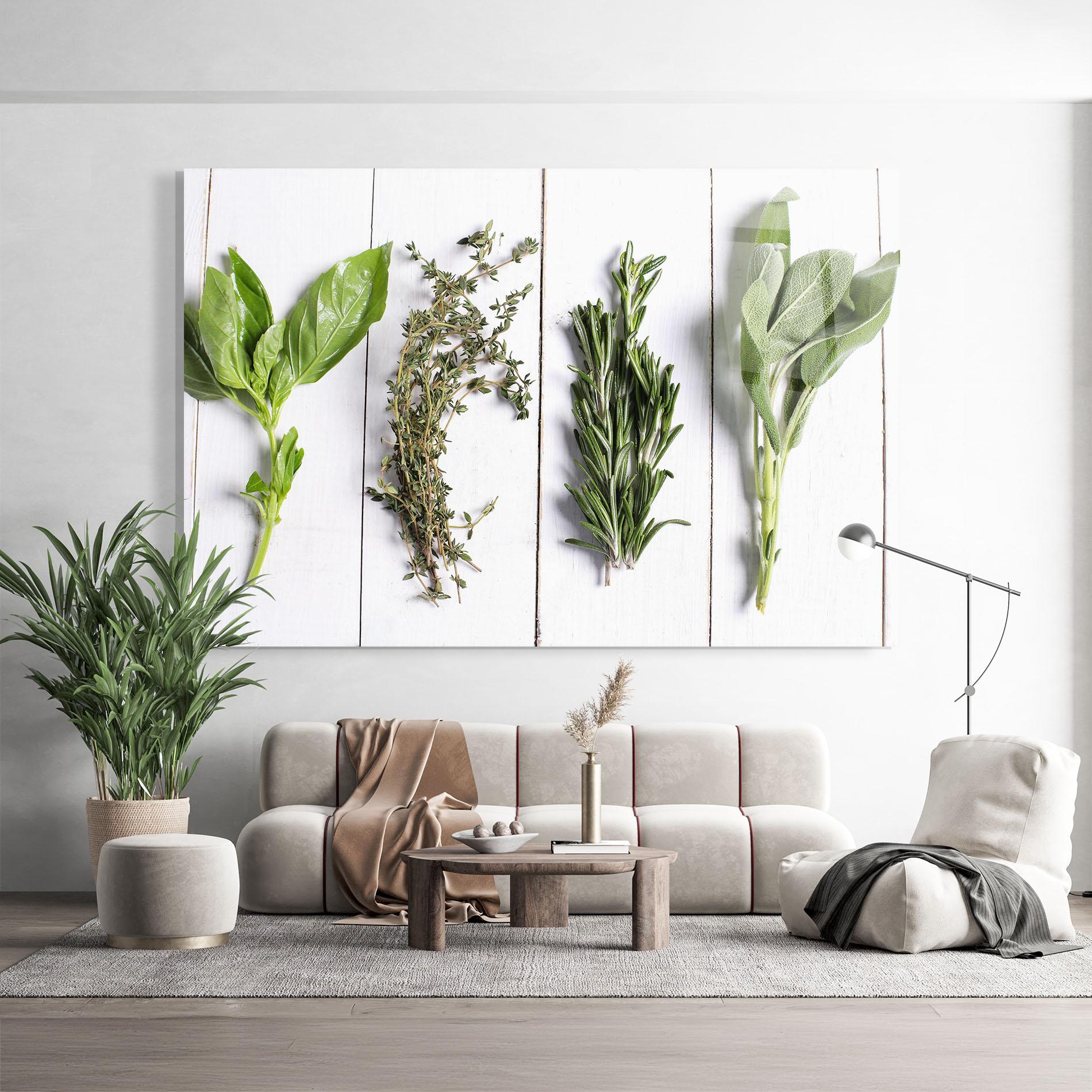 Стъклена картина Different Herbs mockup 9