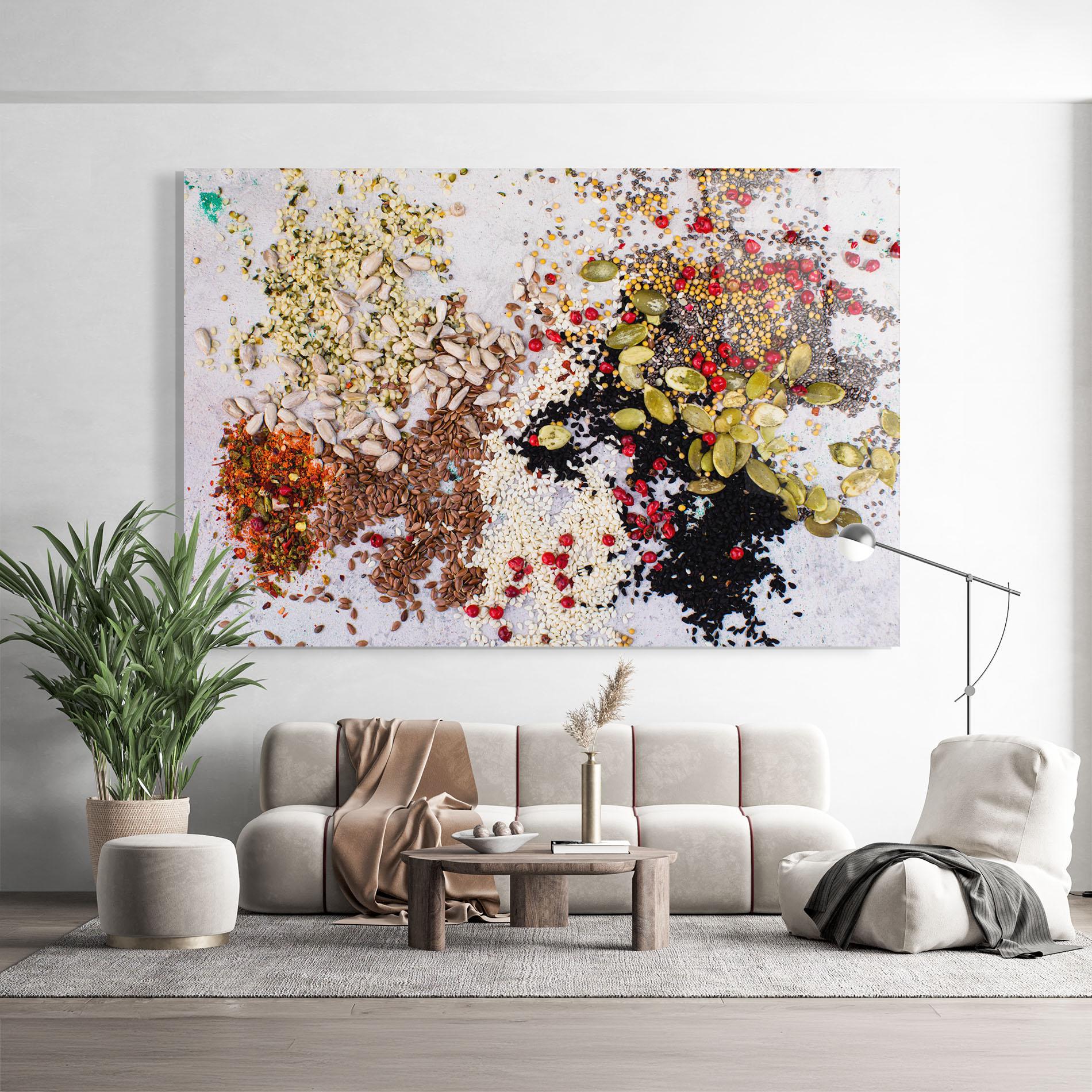 Стъклена картина Different Seeds mockup 9