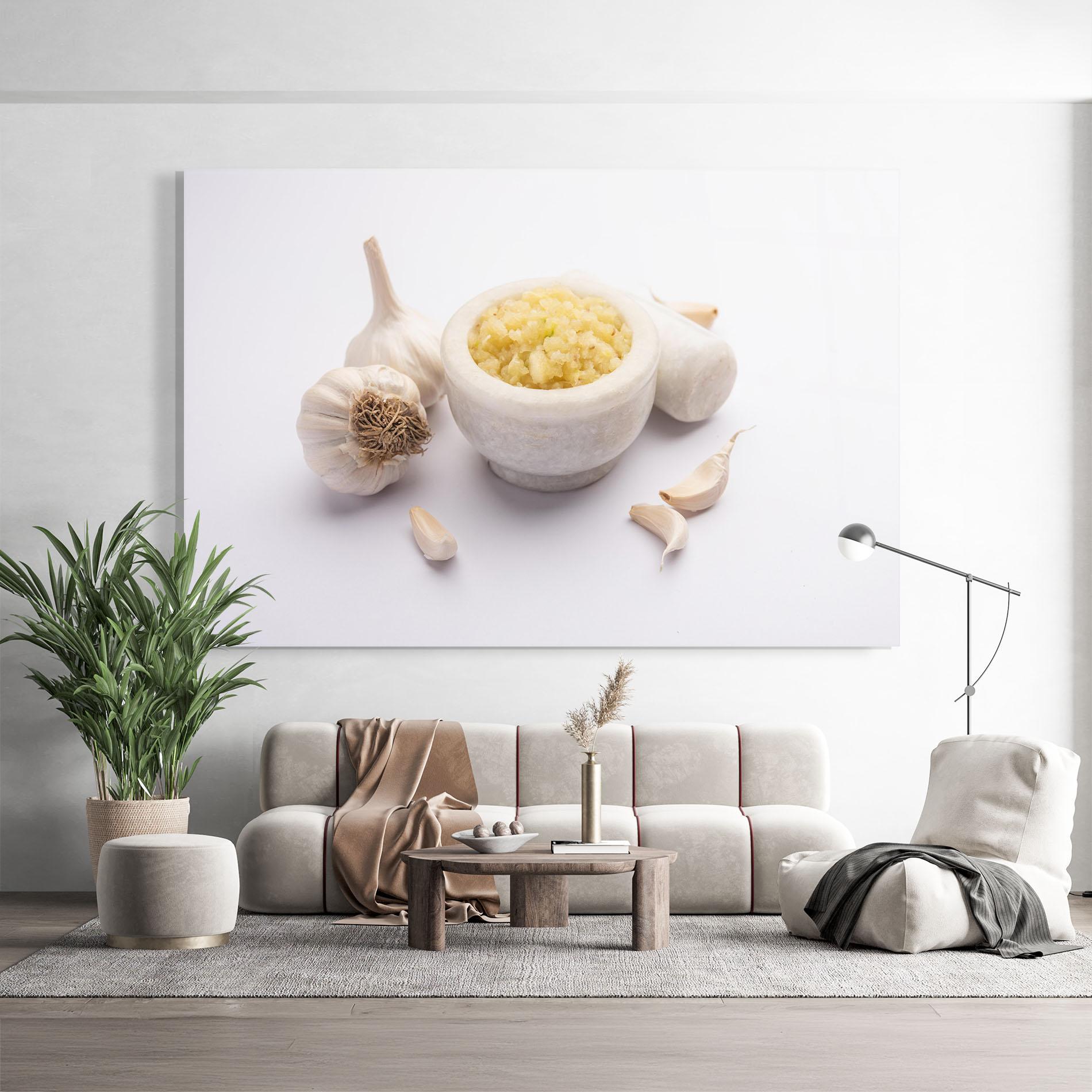 Стъклена картина Garlic Paste mockup 9