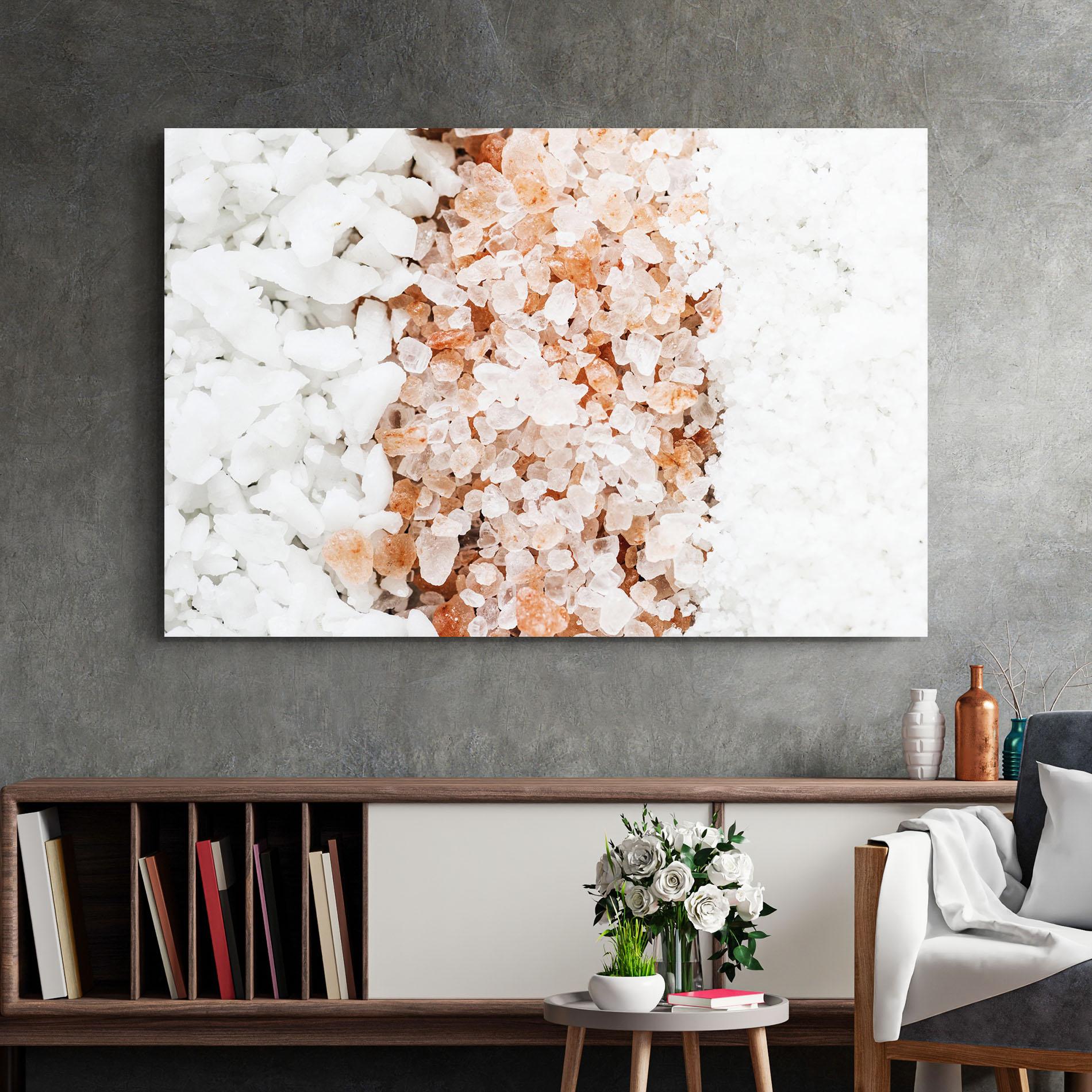 Стъклена картина Closeup Mixed Salt mockup 2