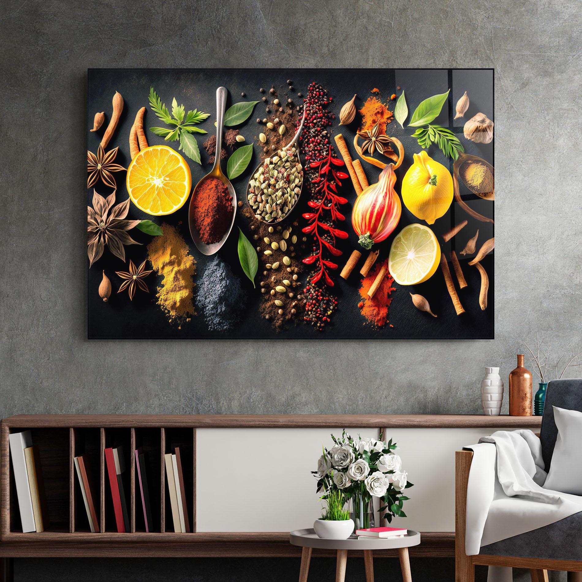 Стъклена картина Closeup Pices mockup 2