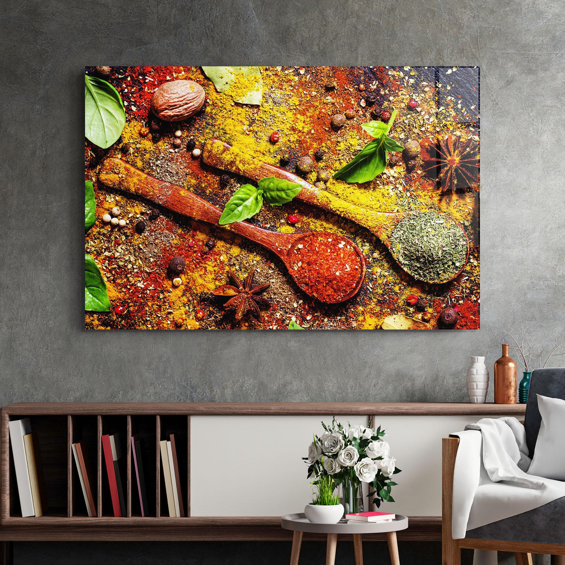 Стъклена картина Dried Herbs mockup 2