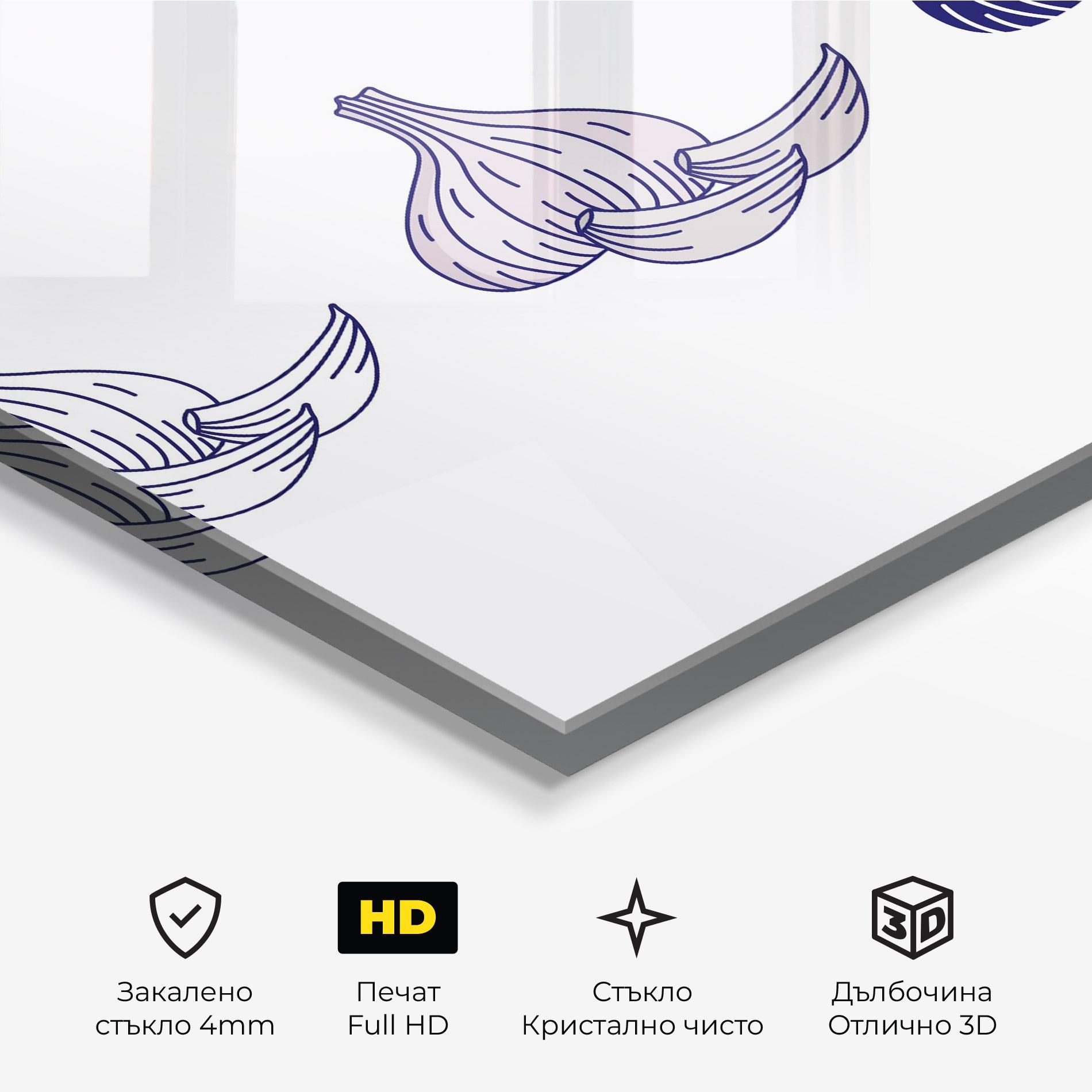 Стъклена картина Blue Garlic mockup 3
