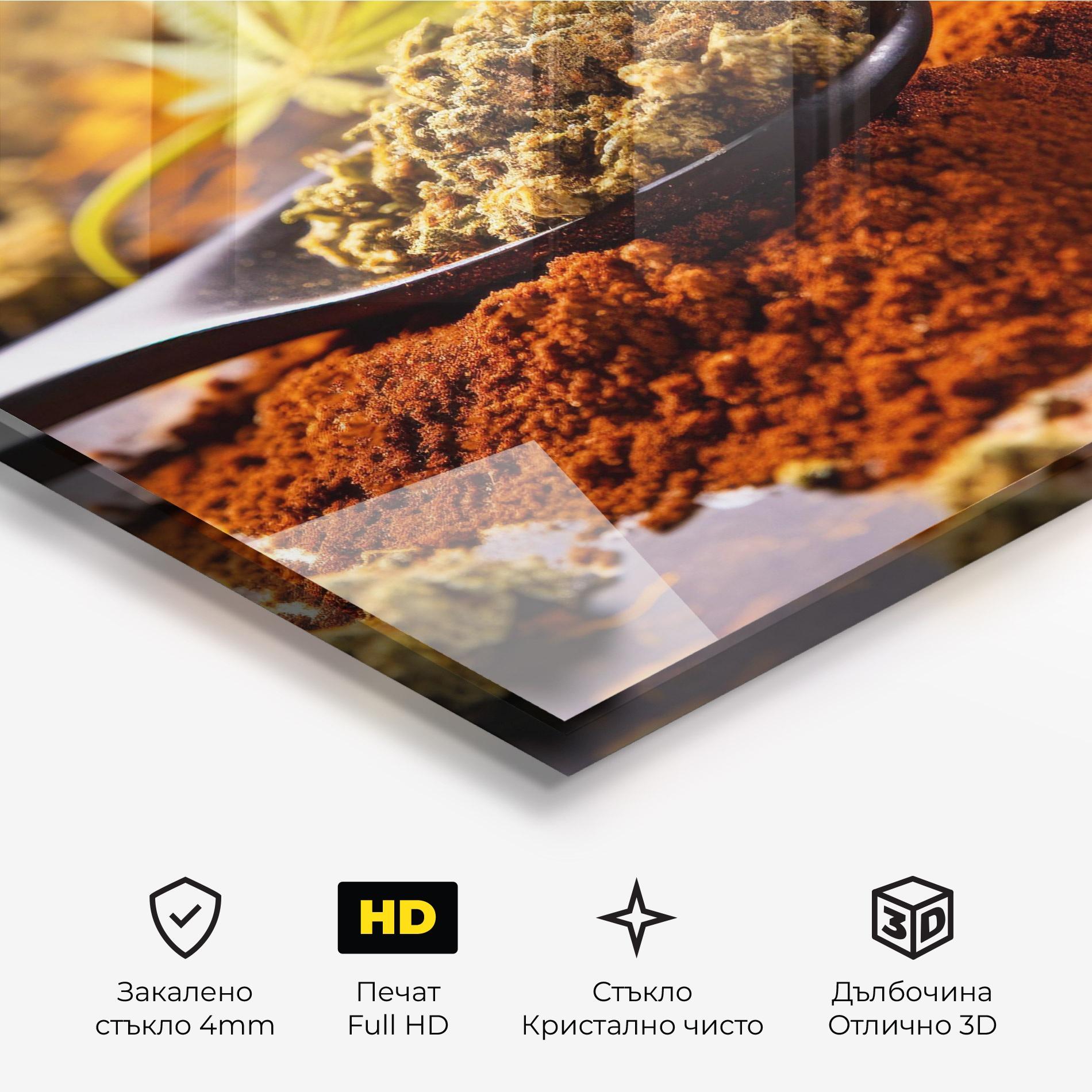 Стъклена картина Cannabis Seasoning mockup 3