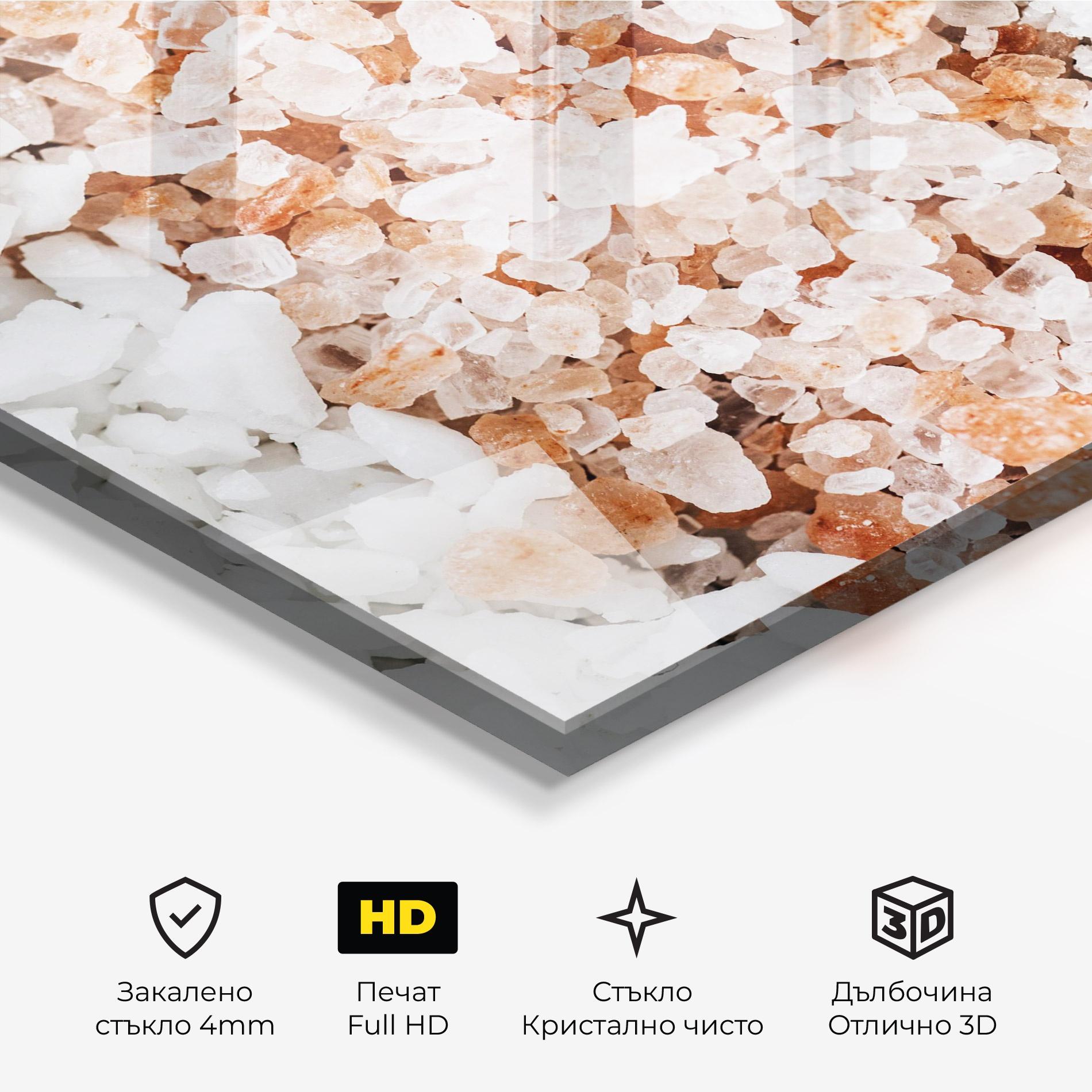 Стъклена картина Closeup Mixed Salt mockup 3