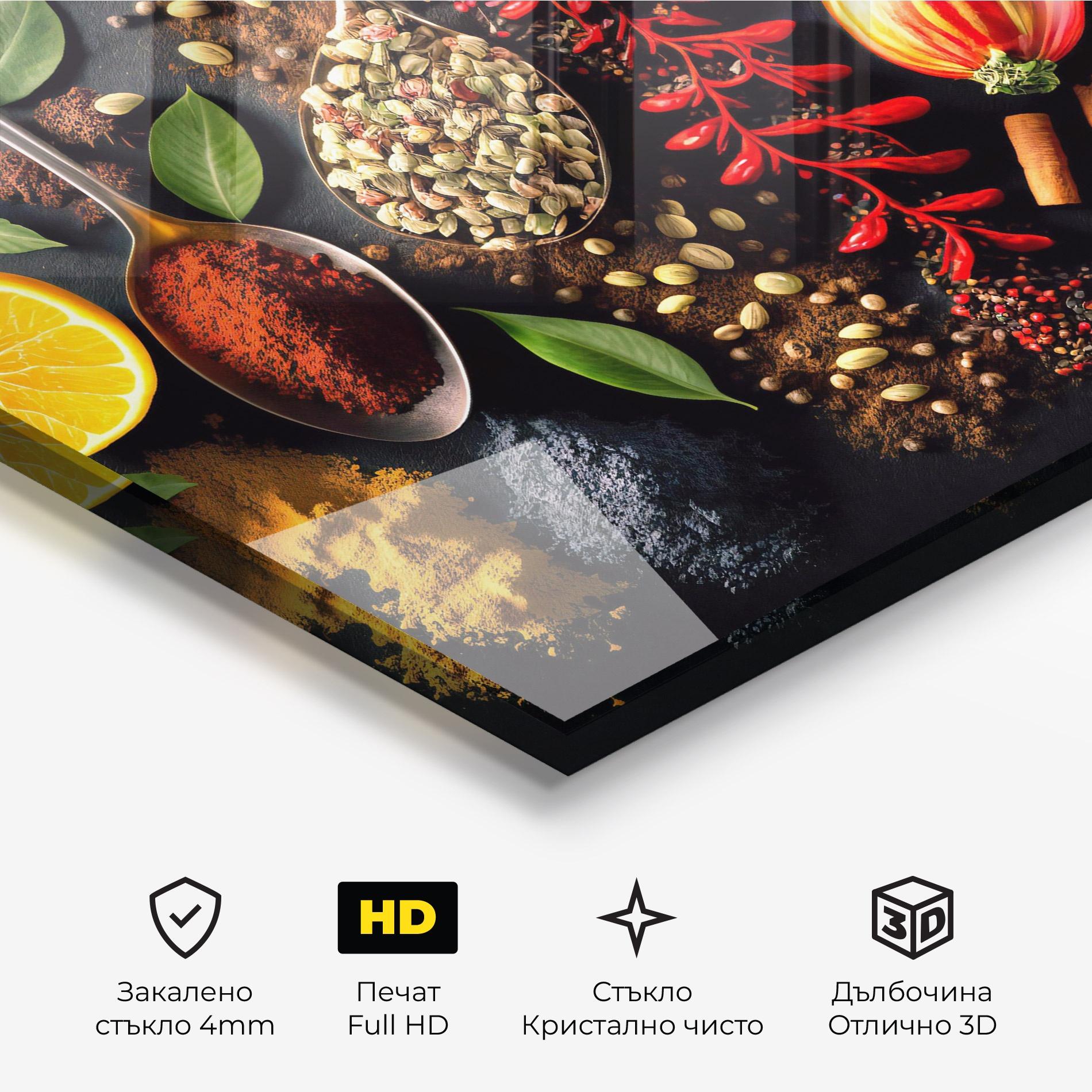 Стъклена картина Closeup Pices mockup 3