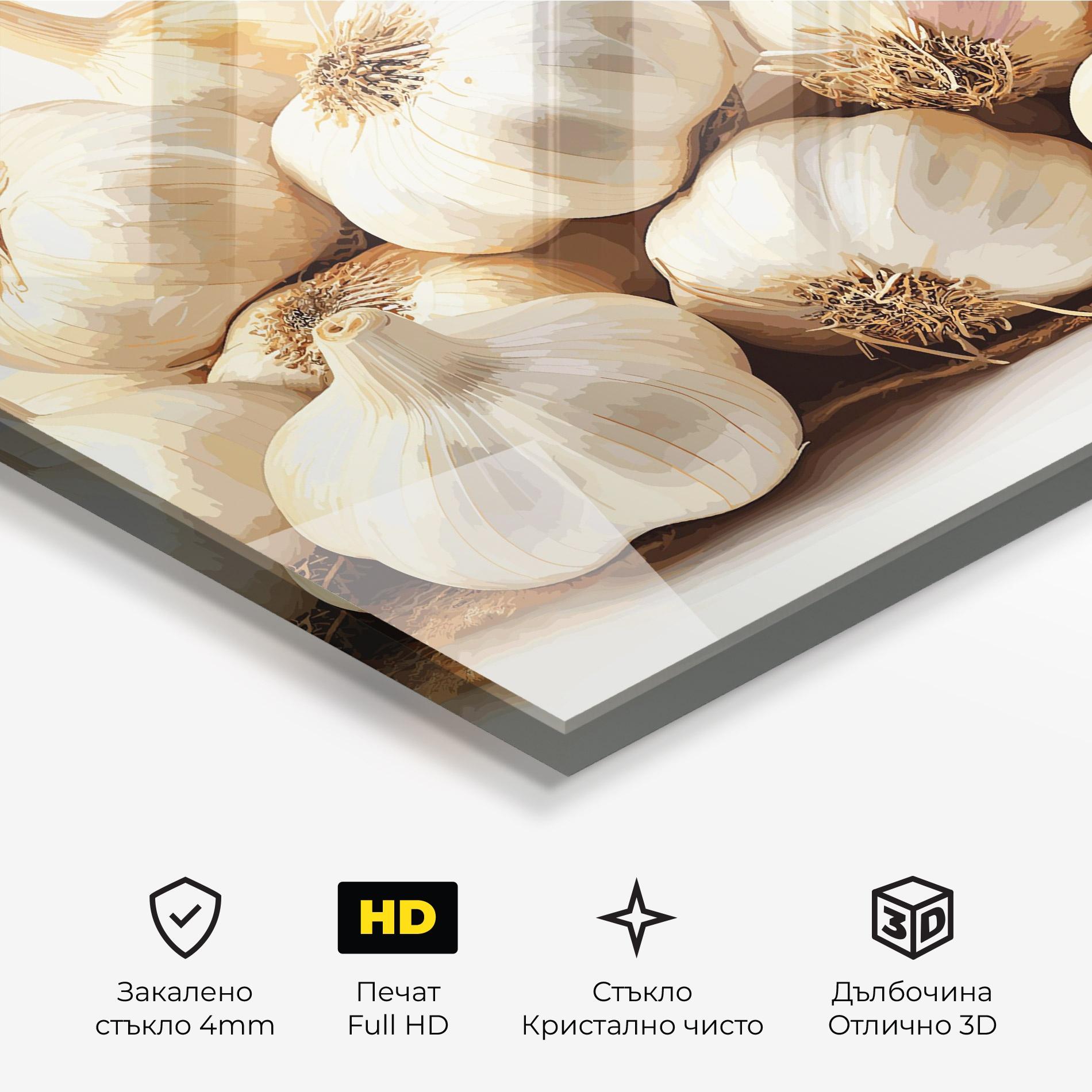 Стъклена картина Garlic Art mockup 3