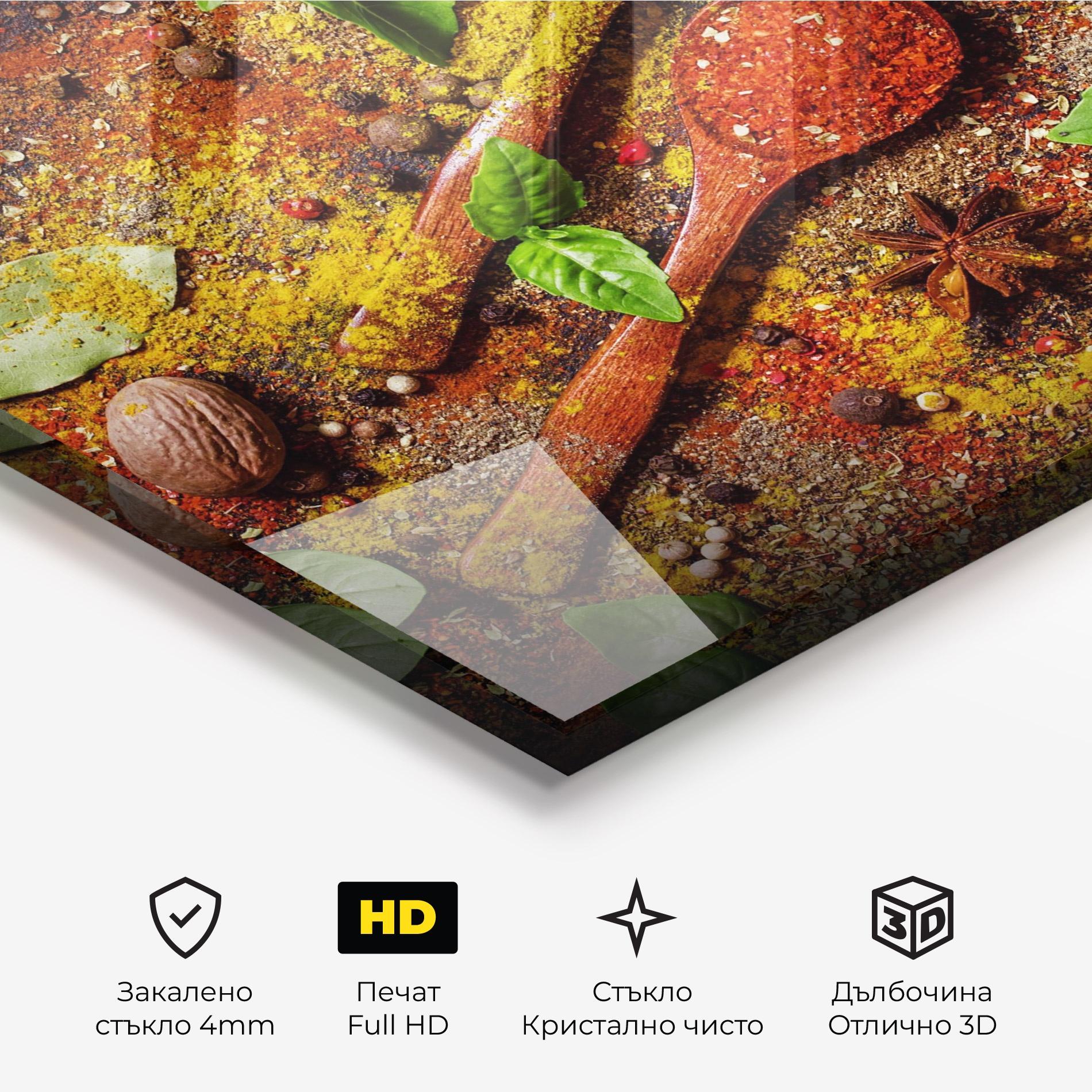 Стъклена картина Oriental Spices mockup 3