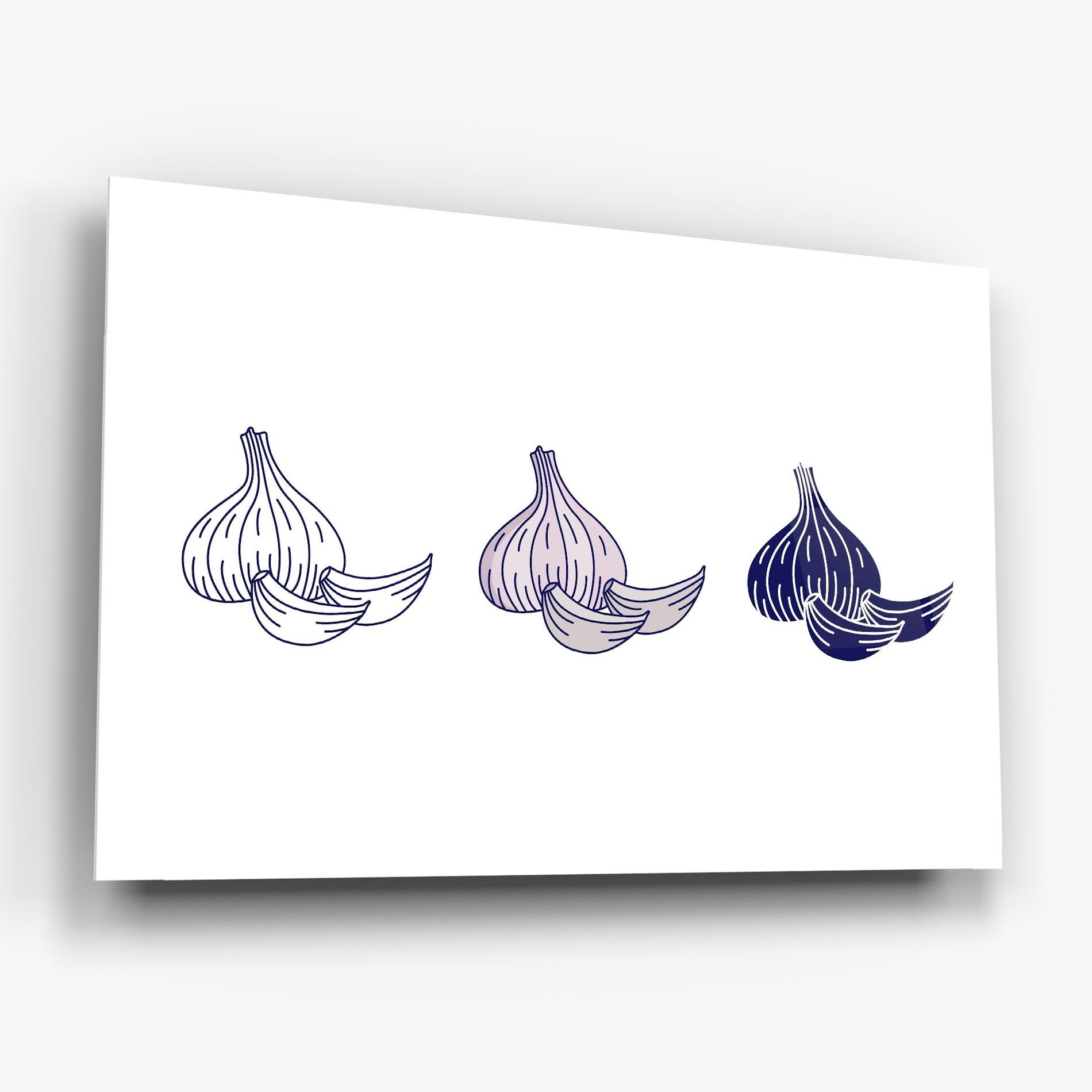 Стъклена картина Blue Garlic mockup 6