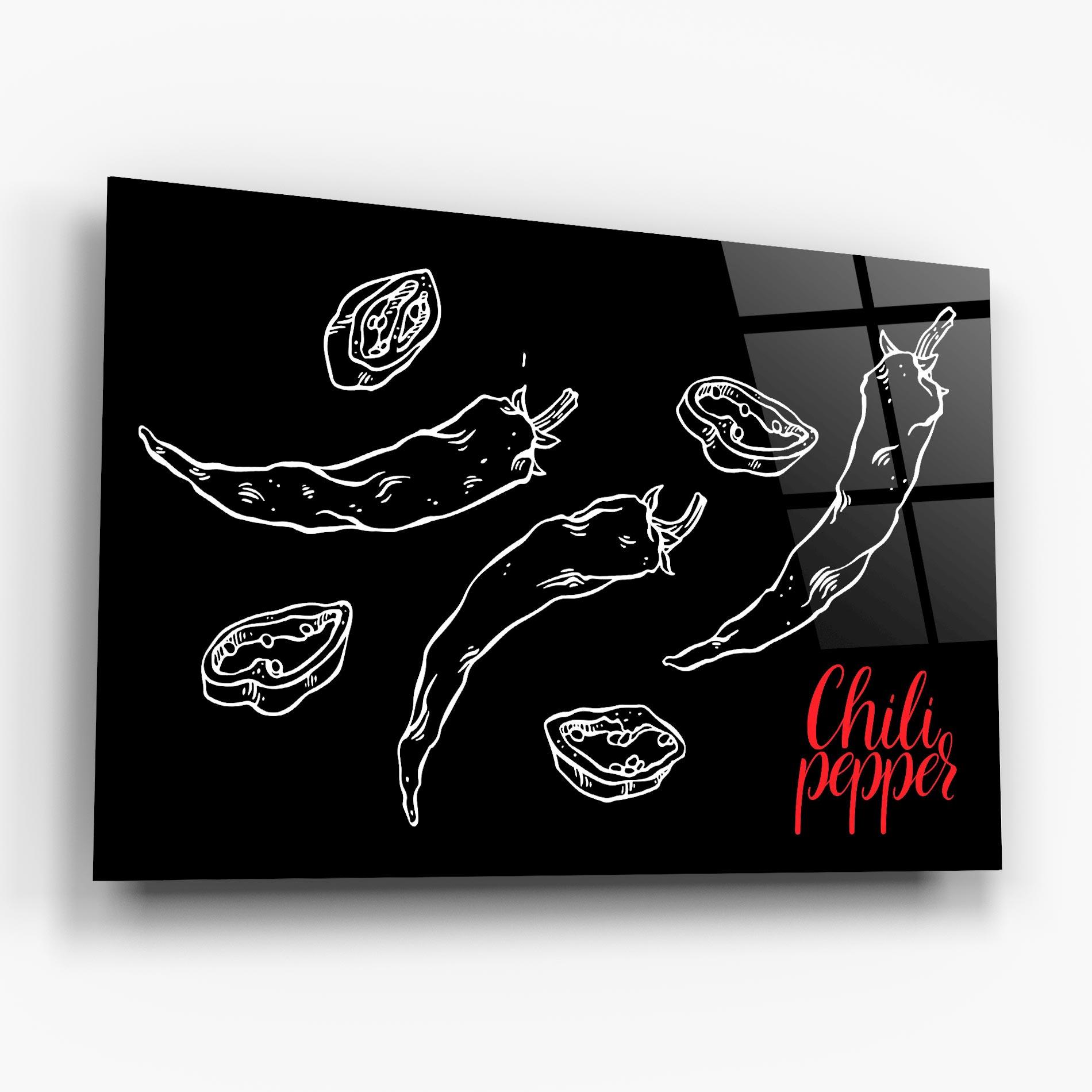 Стъклена картина Chili Papper mockup 6