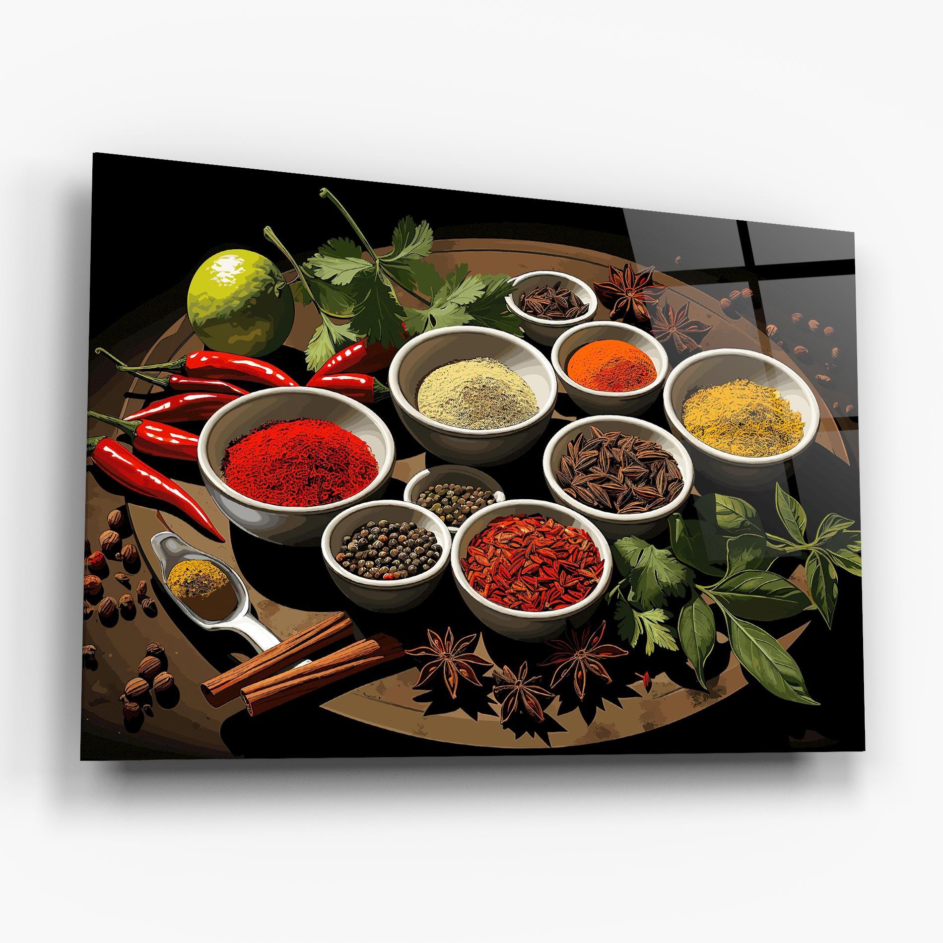Стъклена картина Colorful Seasonings mockup 6