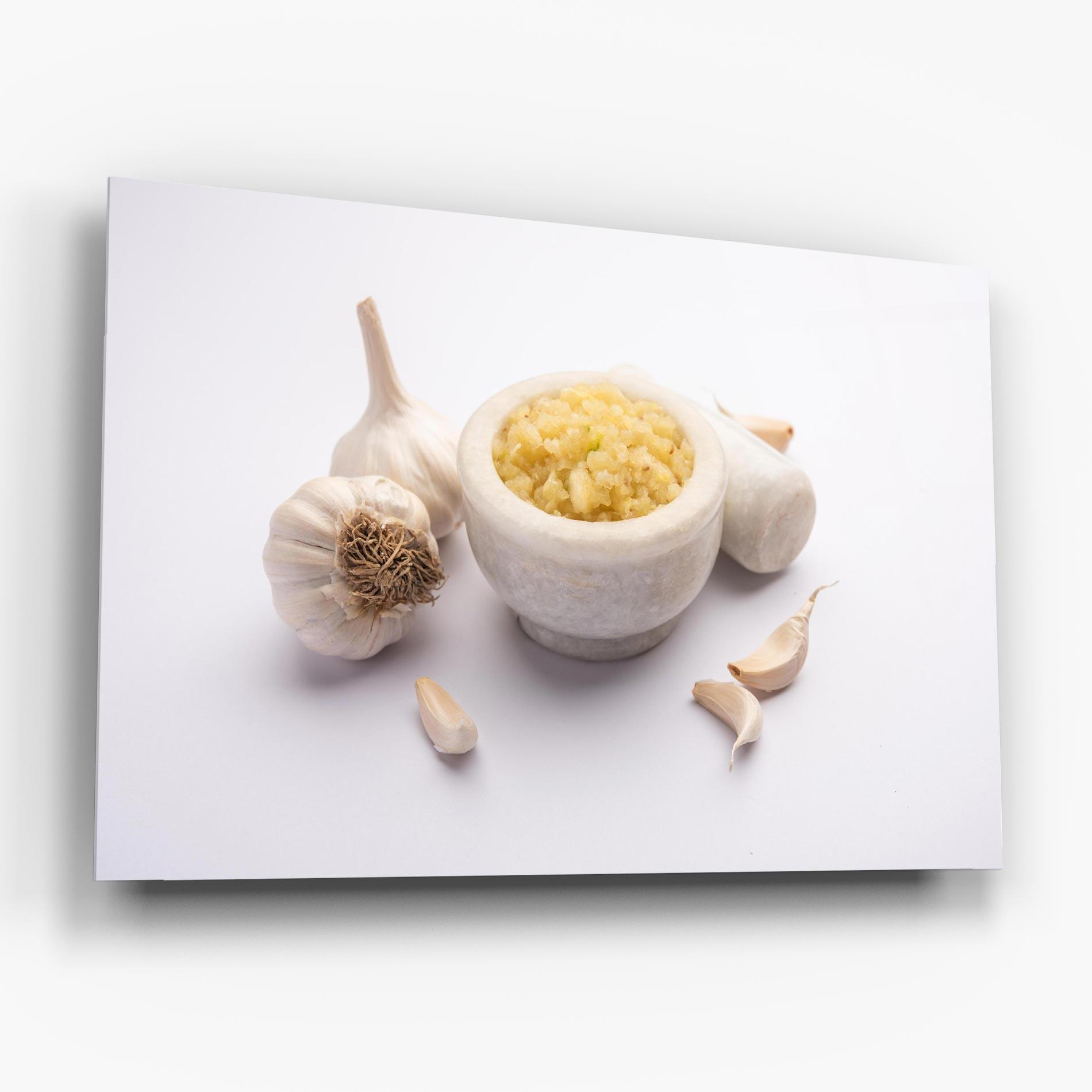 Стъклена картина Garlic Paste mockup 6