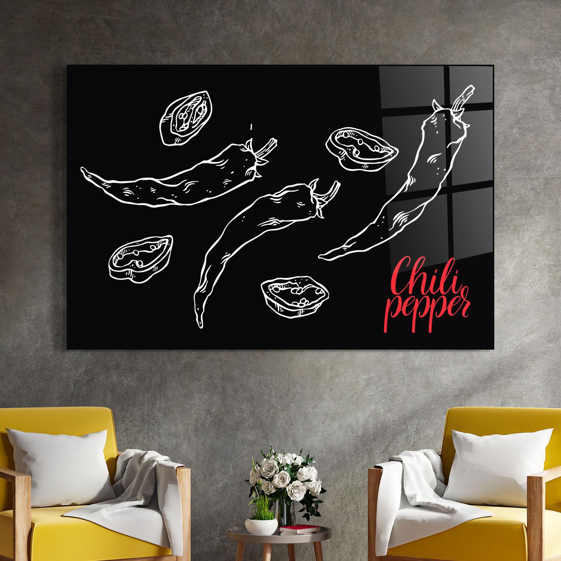 Стъклена картина Chili Papper mockup 4