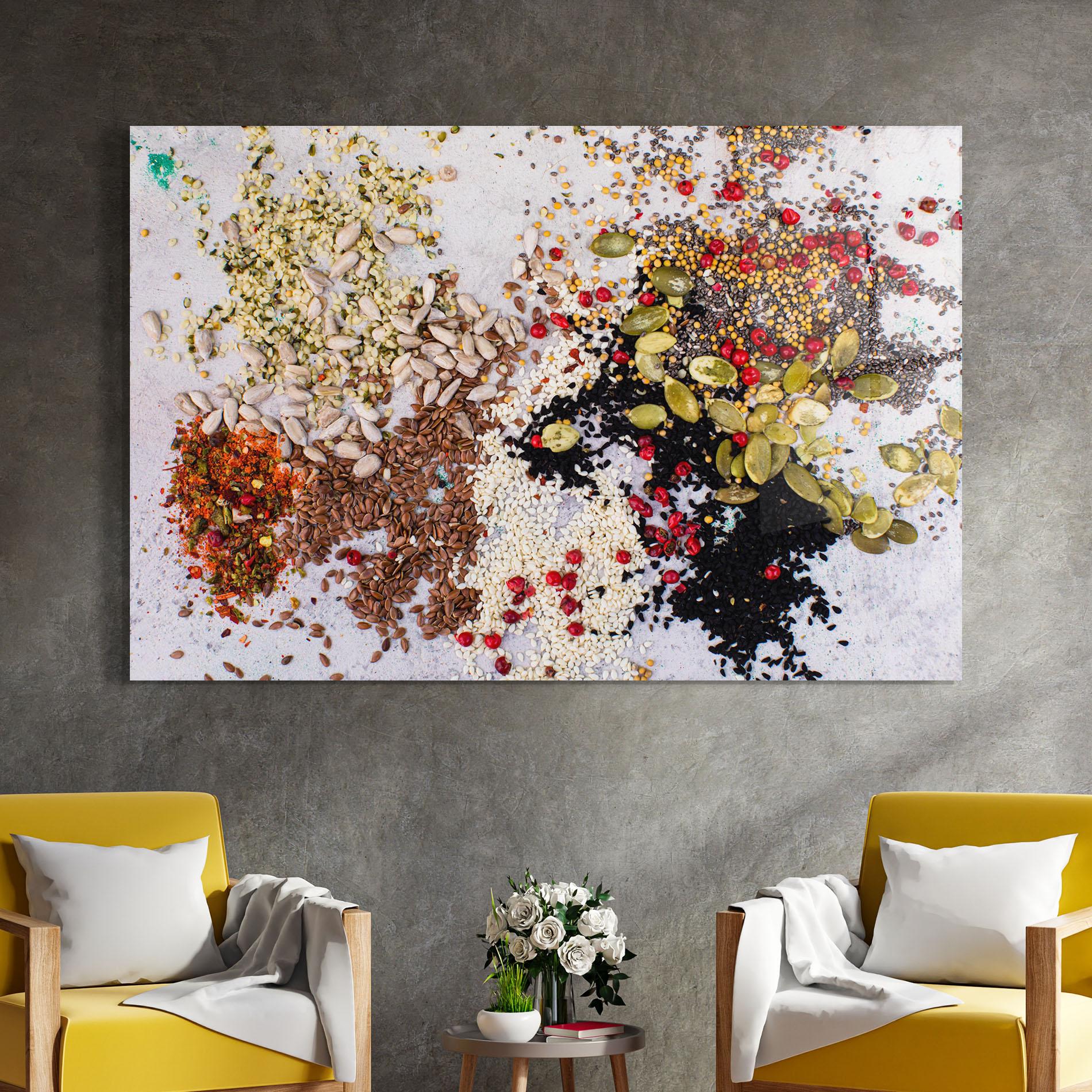 Стъклена картина Different Seeds mockup 4
