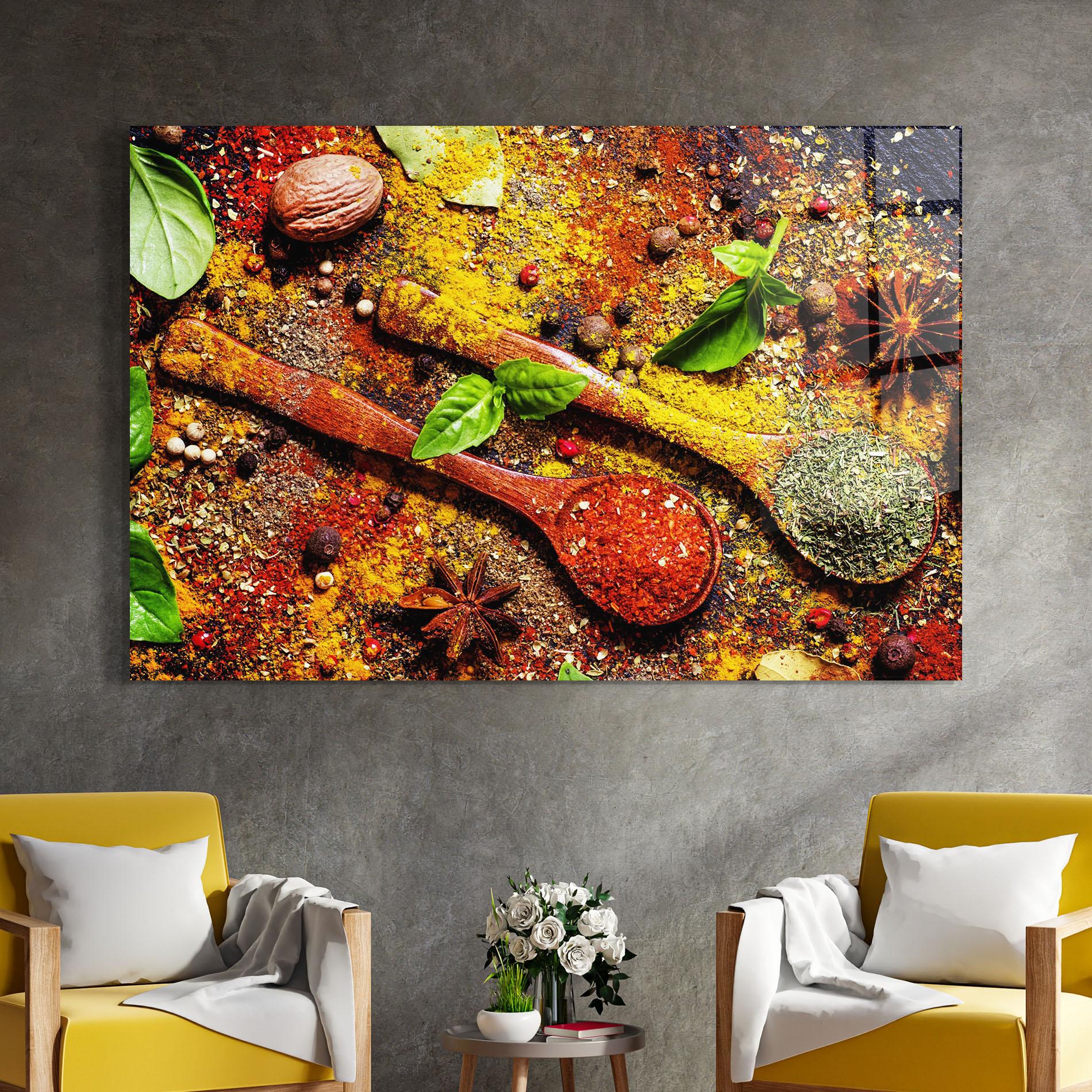 Стъклена картина Dried Herbs mockup 4