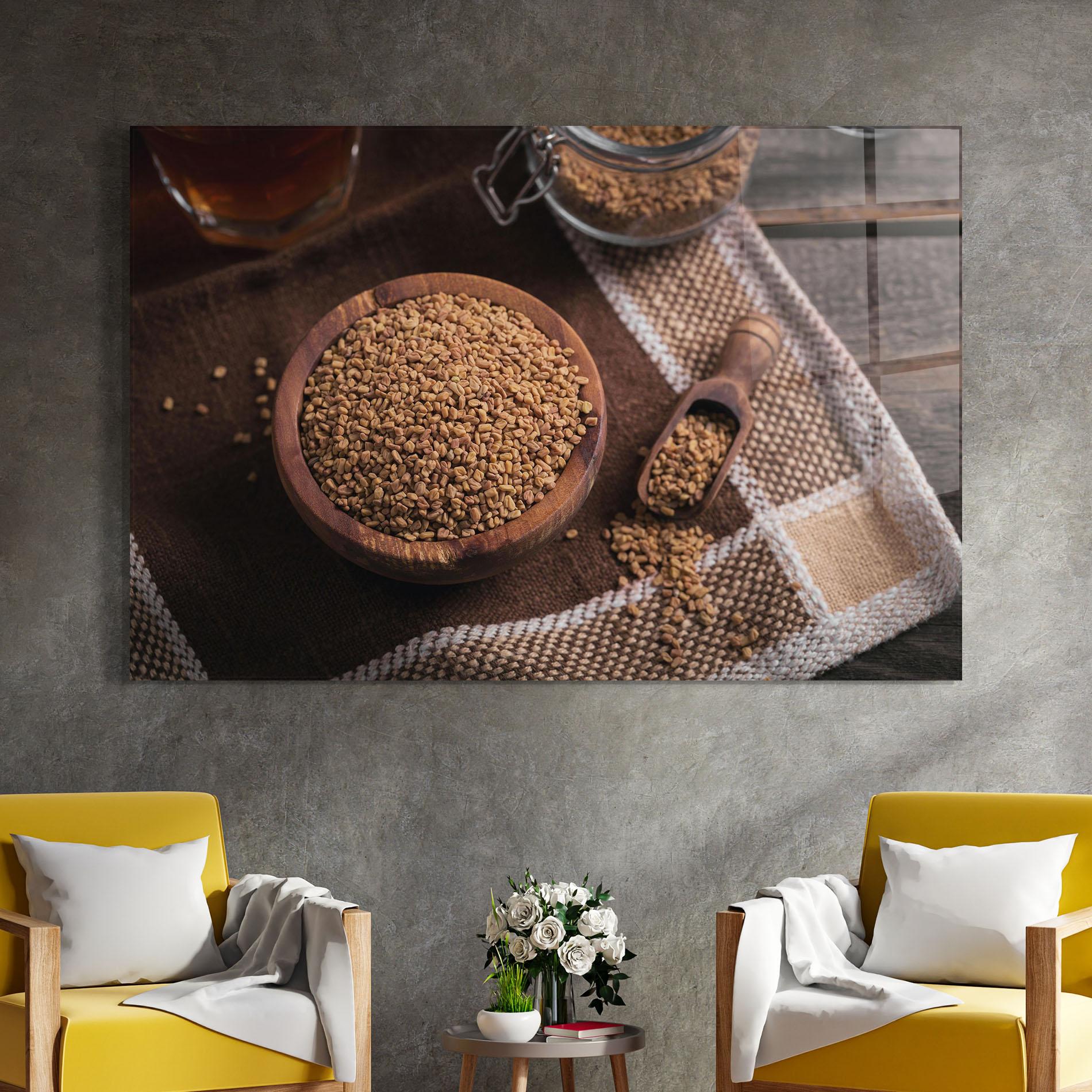 Стъклена картина Dry Seeds mockup 4