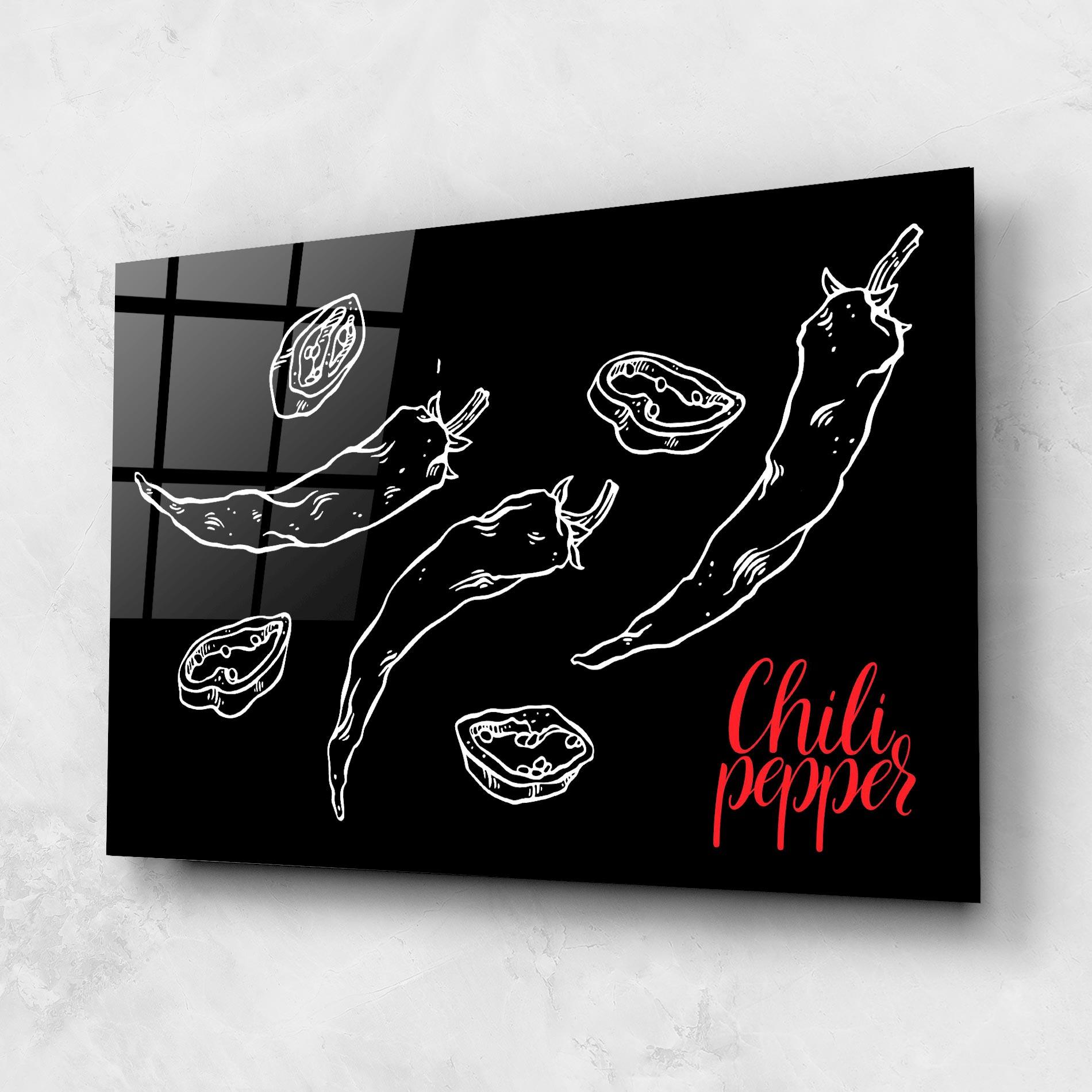 Стъклена картина Chili Papper mockup 1