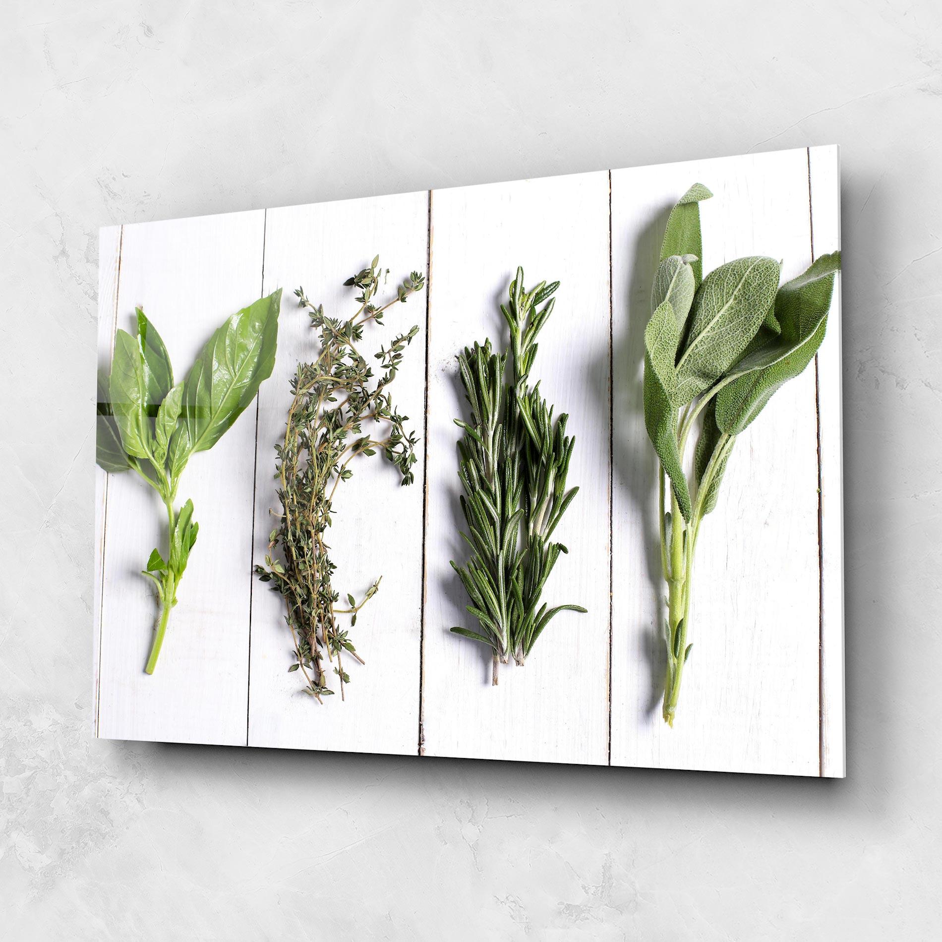 Стъклена картина Different Herbs mockup 1