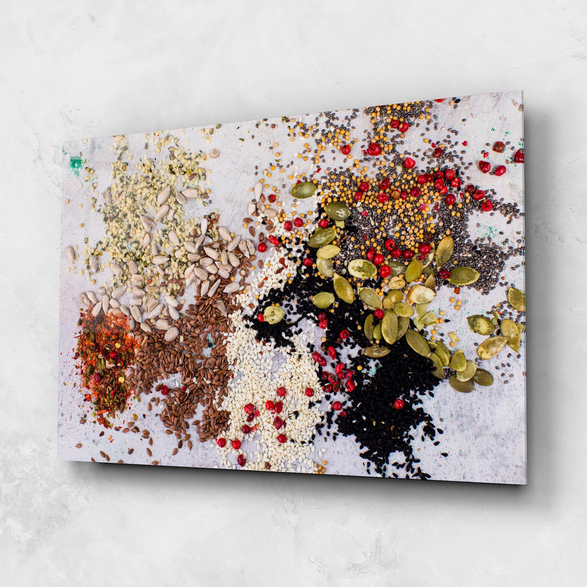 Стъклена картина Different Seeds mockup 1