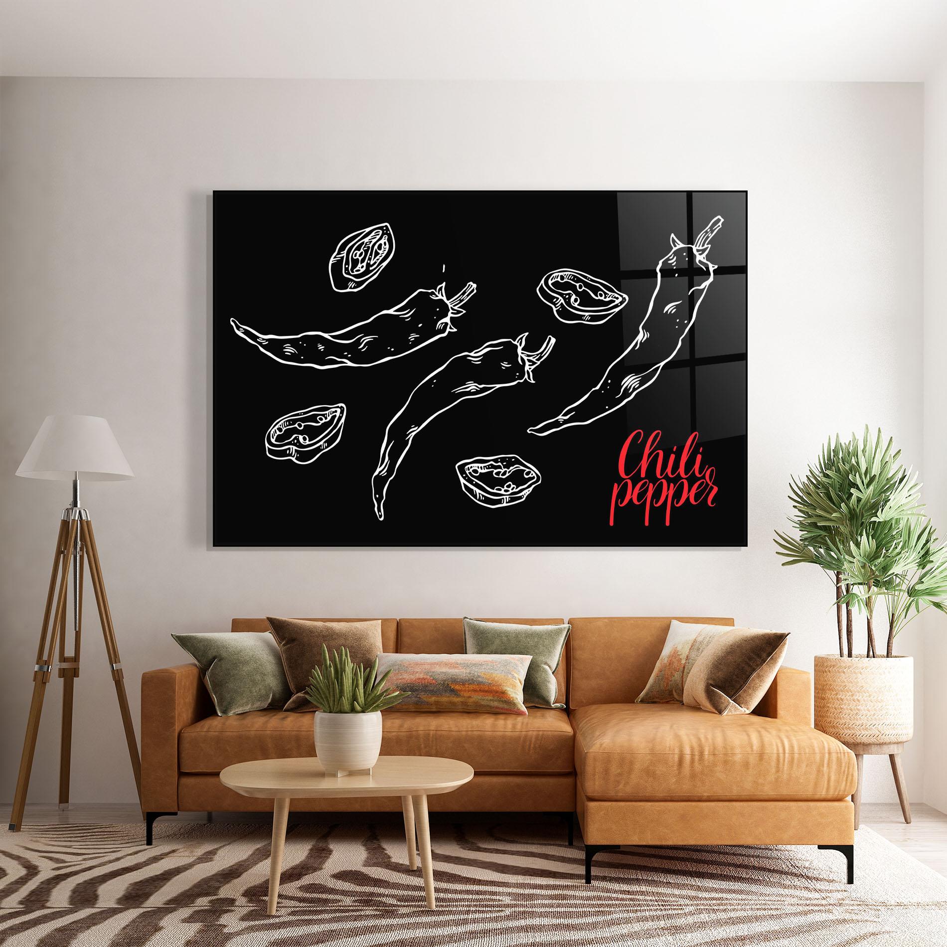 Стъклена картина Chili Papper mockup 7
