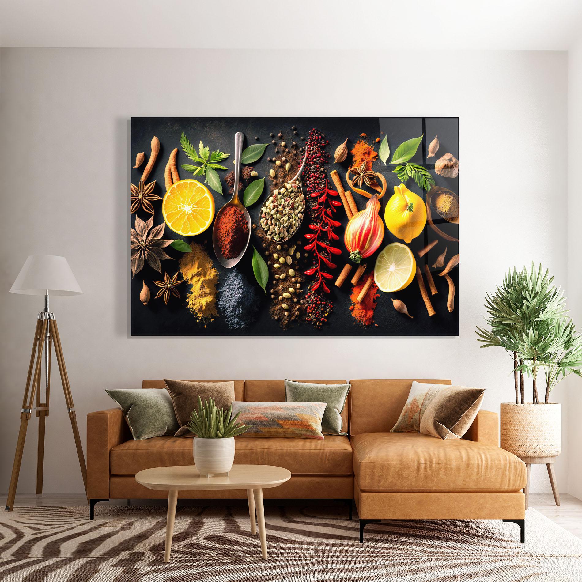 Стъклена картина Closeup Pices mockup 7