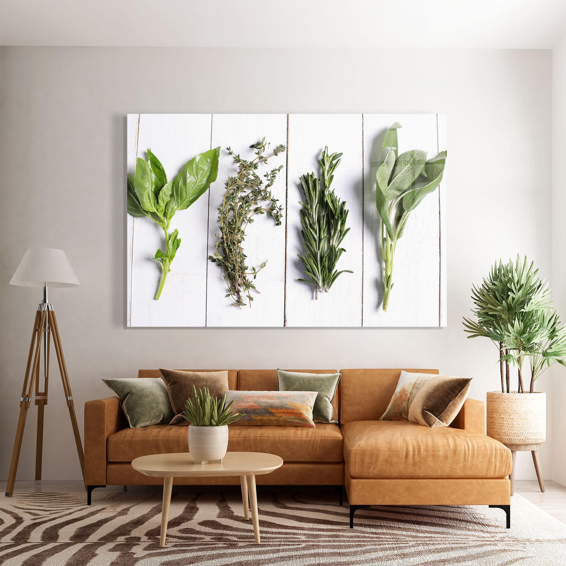 Стъклена картина Different Herbs mockup 7