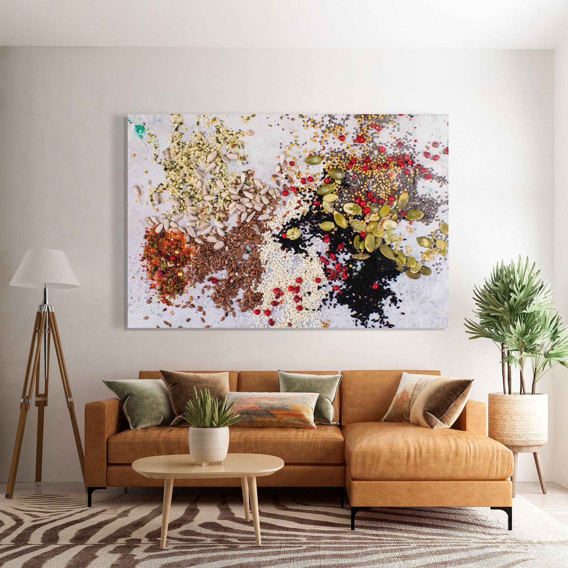 Стъклена картина Different Seeds mockup 7