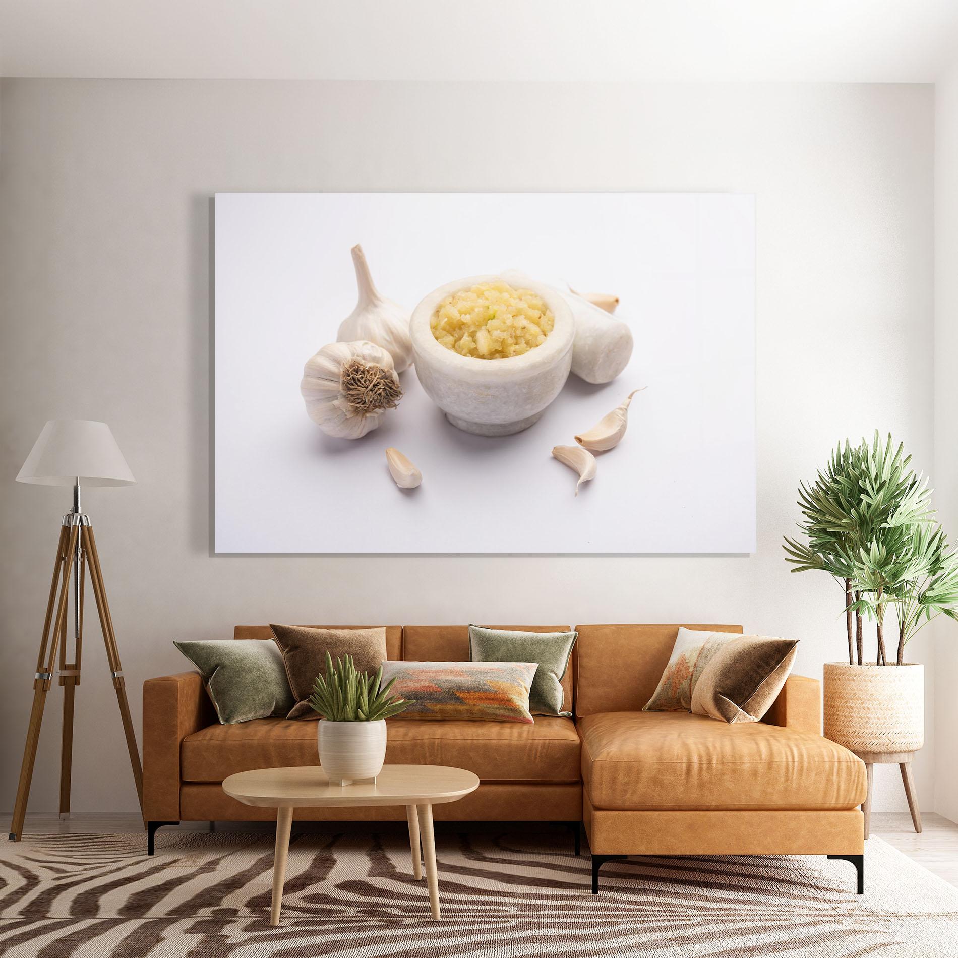 Стъклена картина Garlic Paste mockup 7