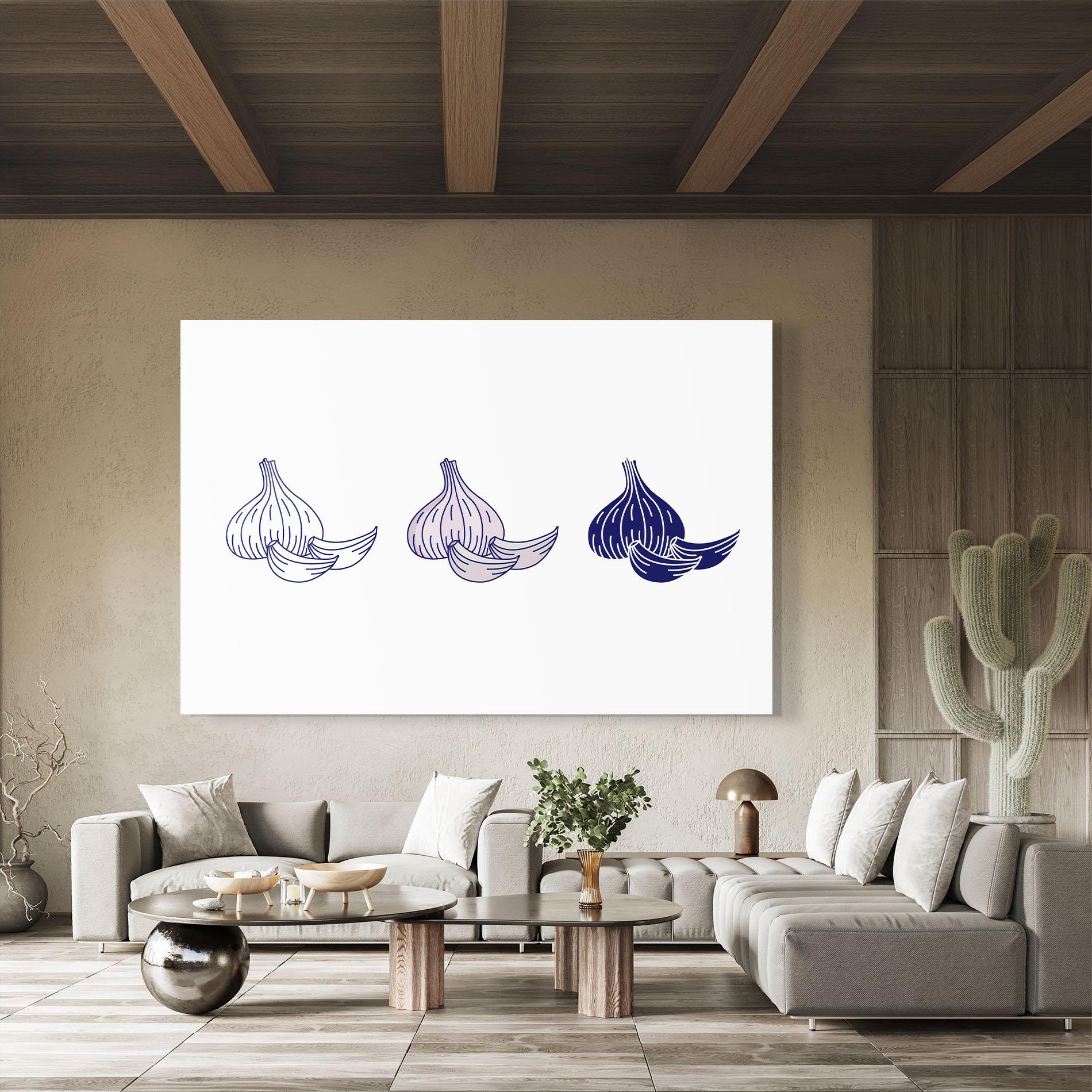 Стъклена картина Blue Garlic mockup 8