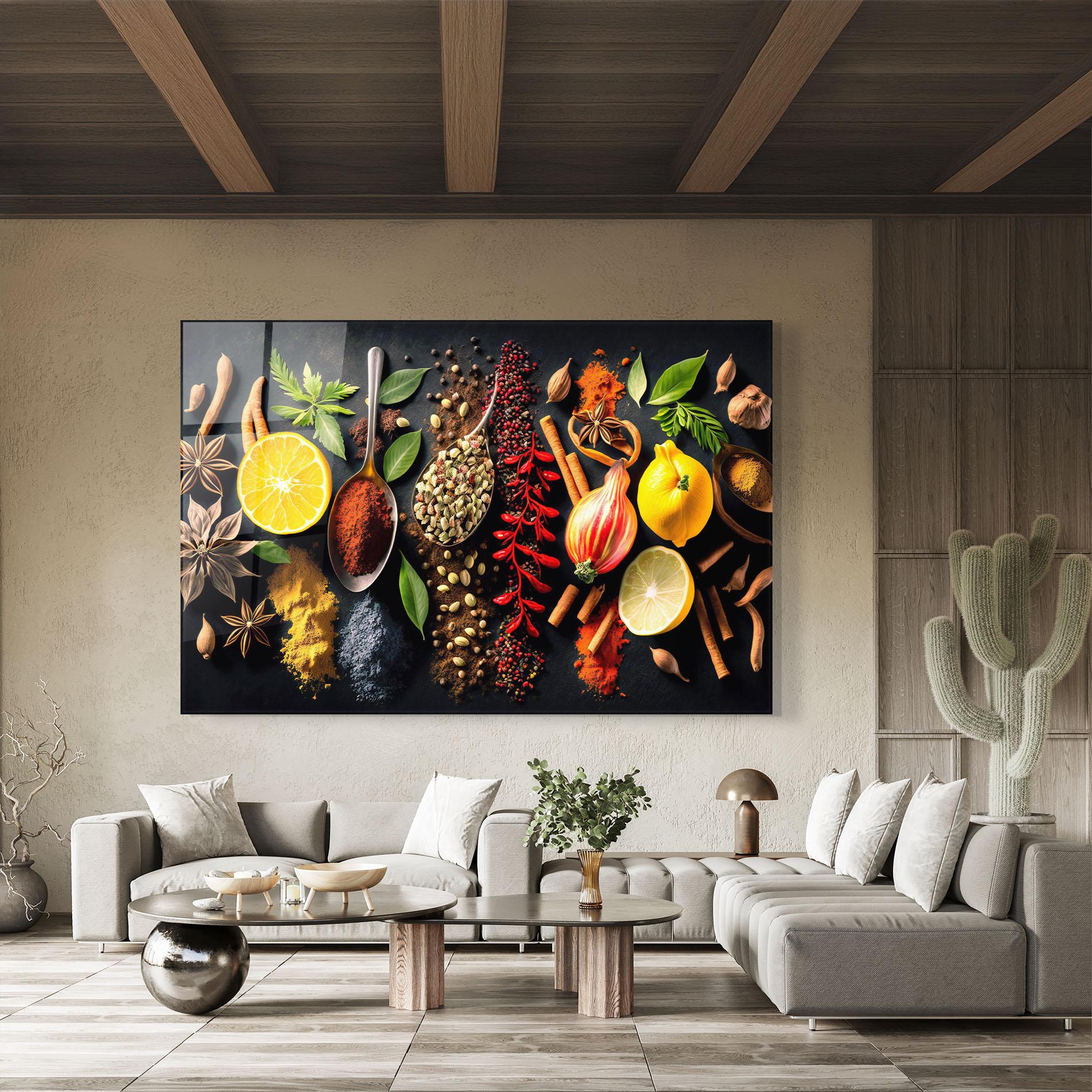 Стъклена картина Closeup Pices mockup 8