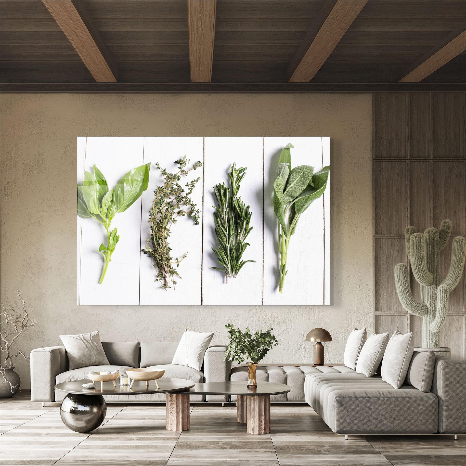 Стъклена картина Different Herbs mockup 8