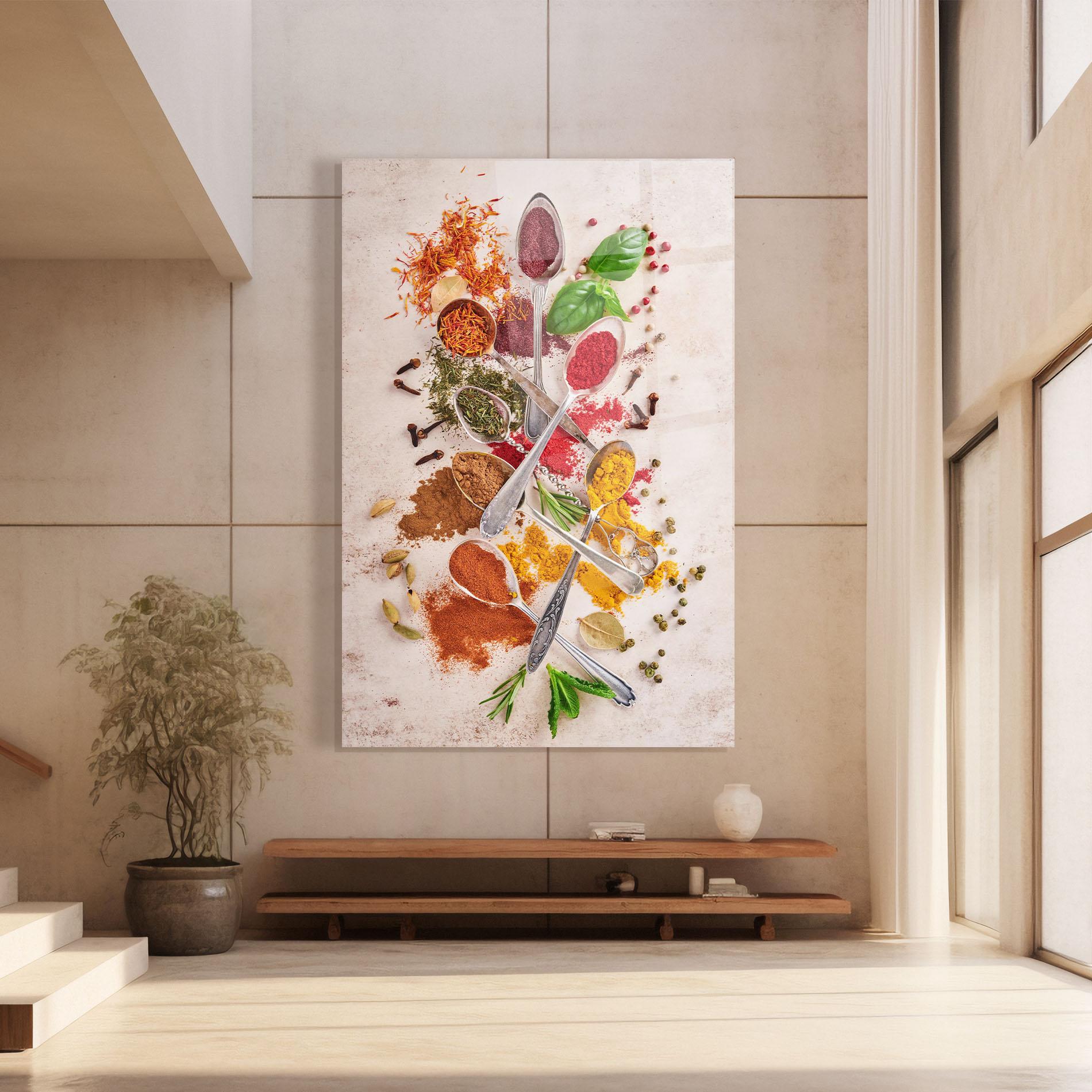 Стъклена картина Colorful Spices Cooking mockup 8