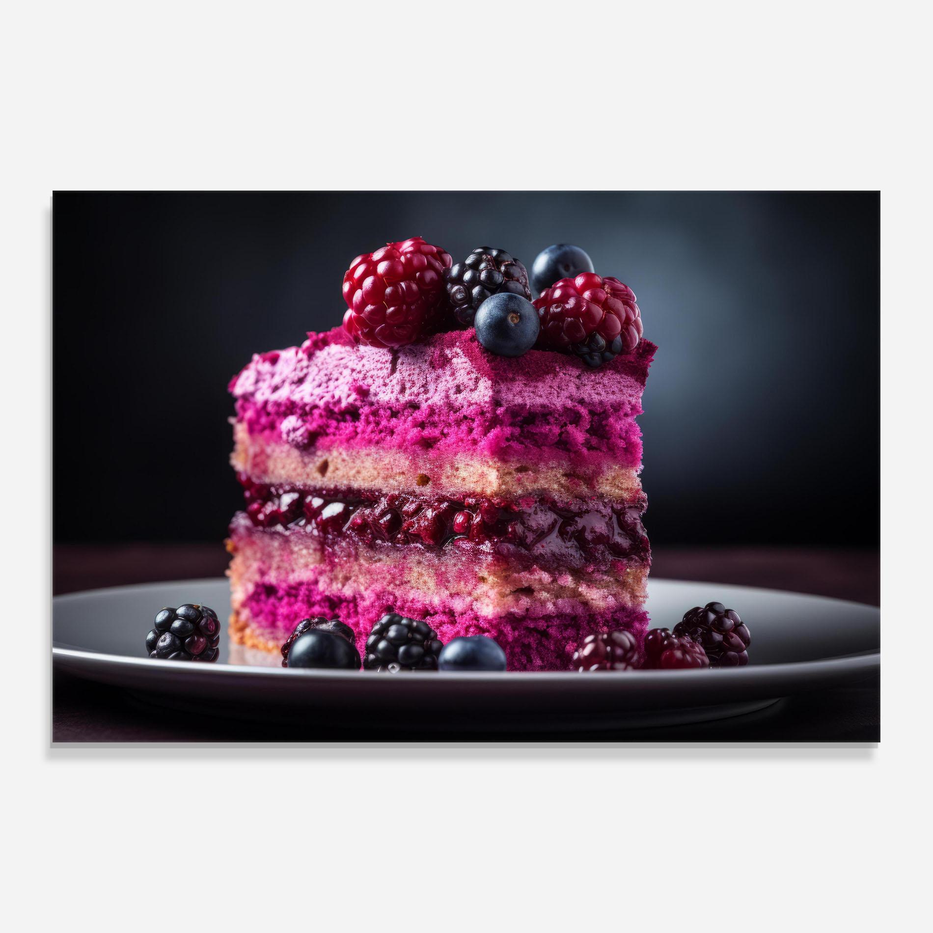 Стъклена картина Berries Cake mockup 0
