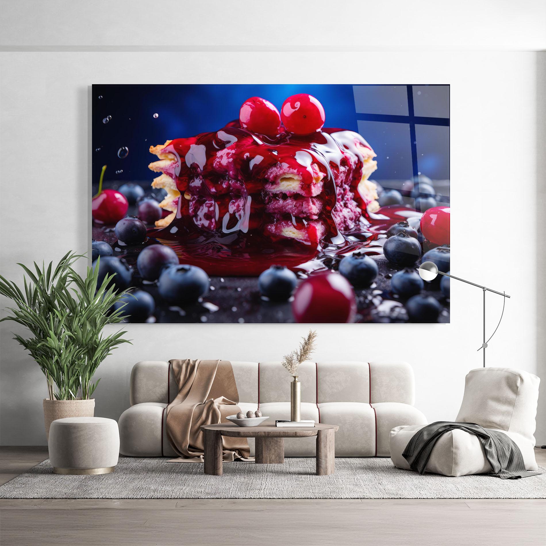 Стъклена картина Blueberry Syrup mockup 9