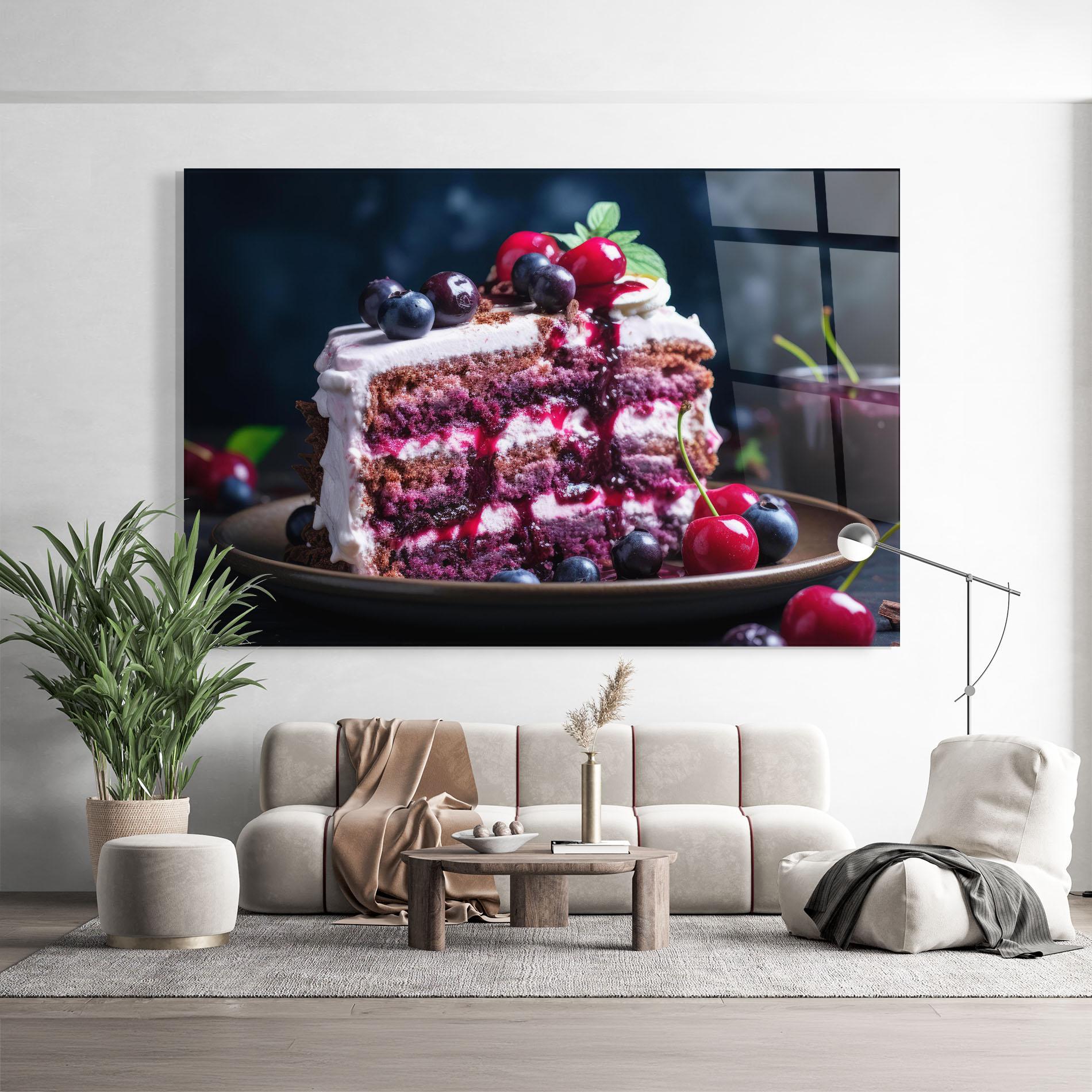 Стъклена картина Cherries Cream mockup 9