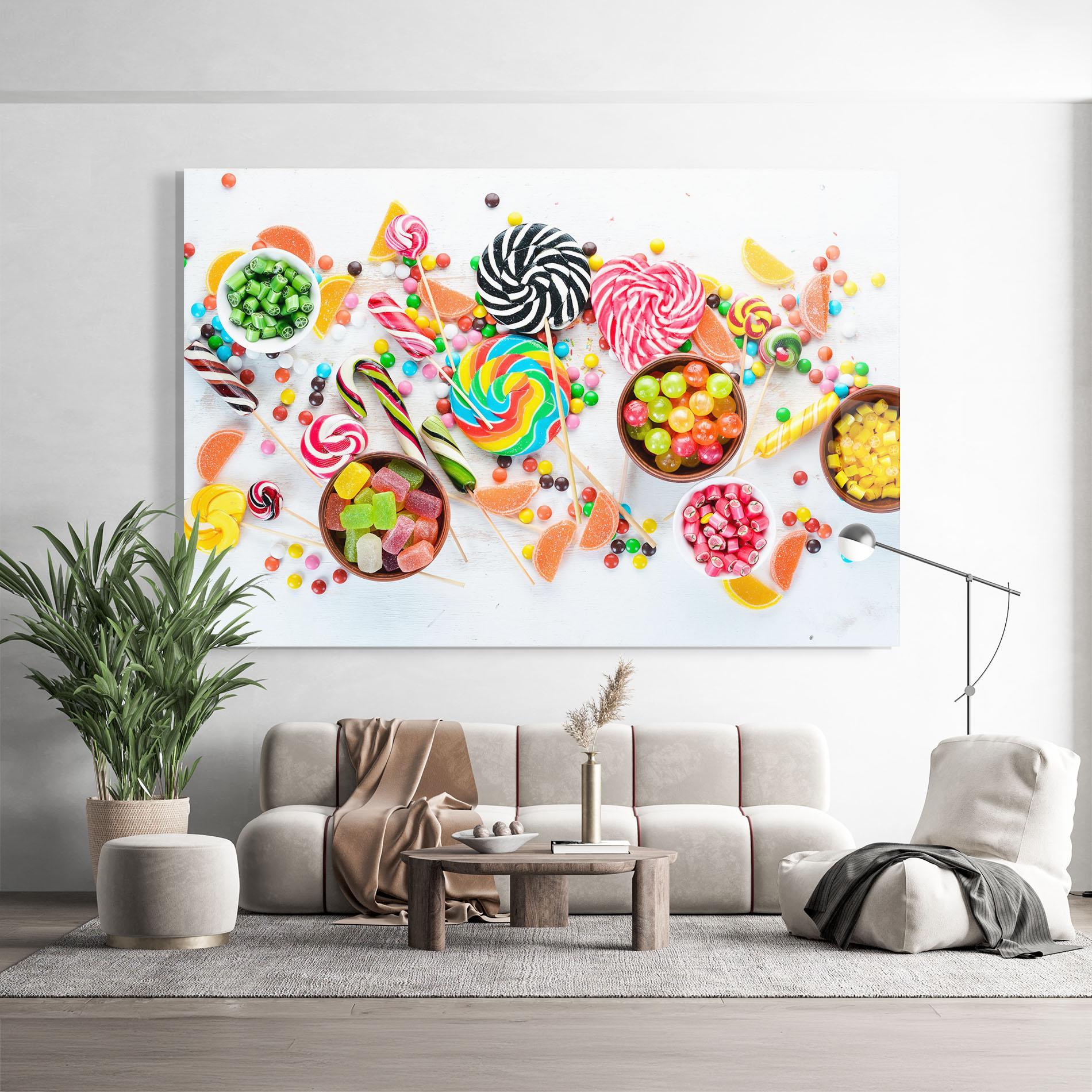 Стъклена картина Colorful Candies Jelly mockup 9