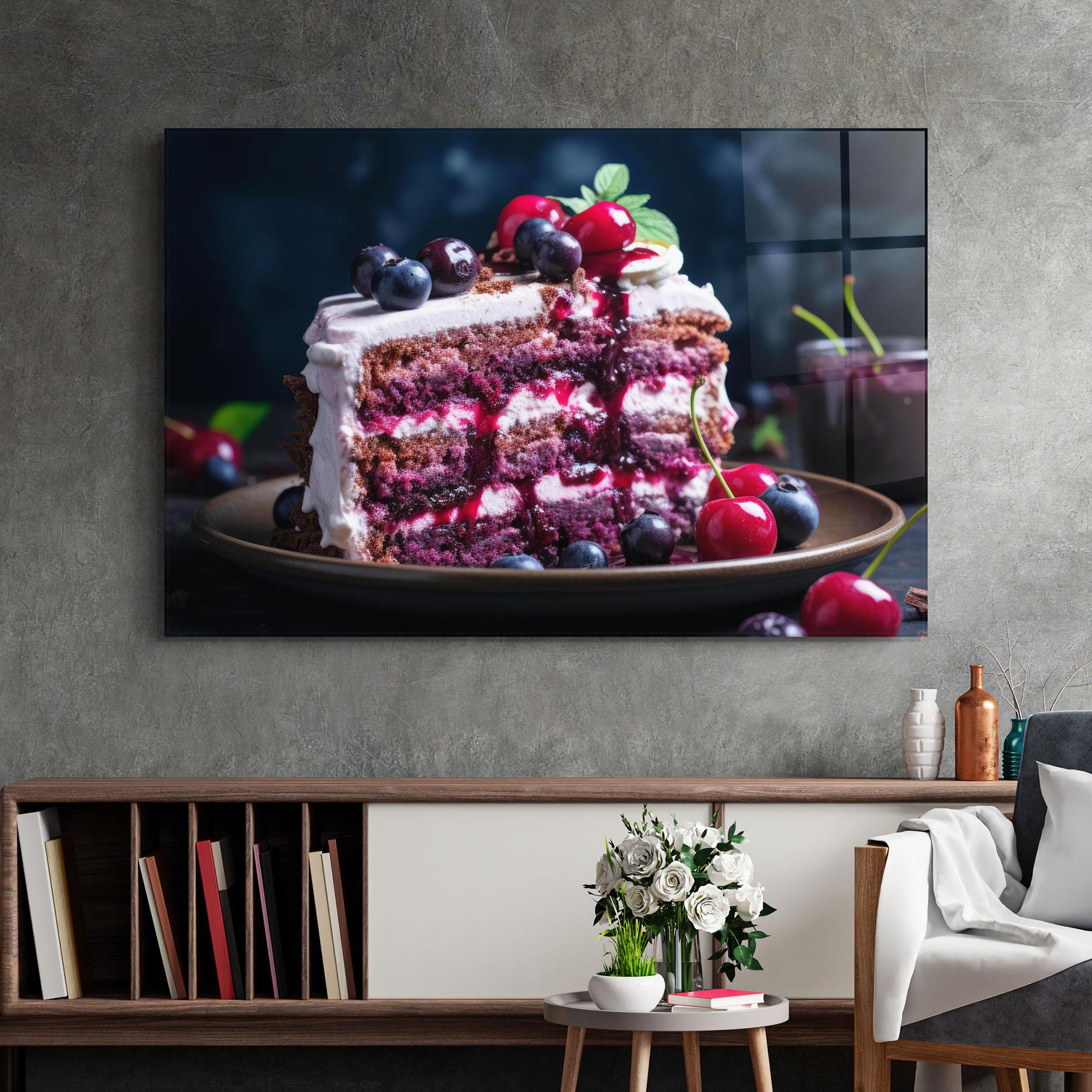 Стъклена картина Cherries Cream mockup 2