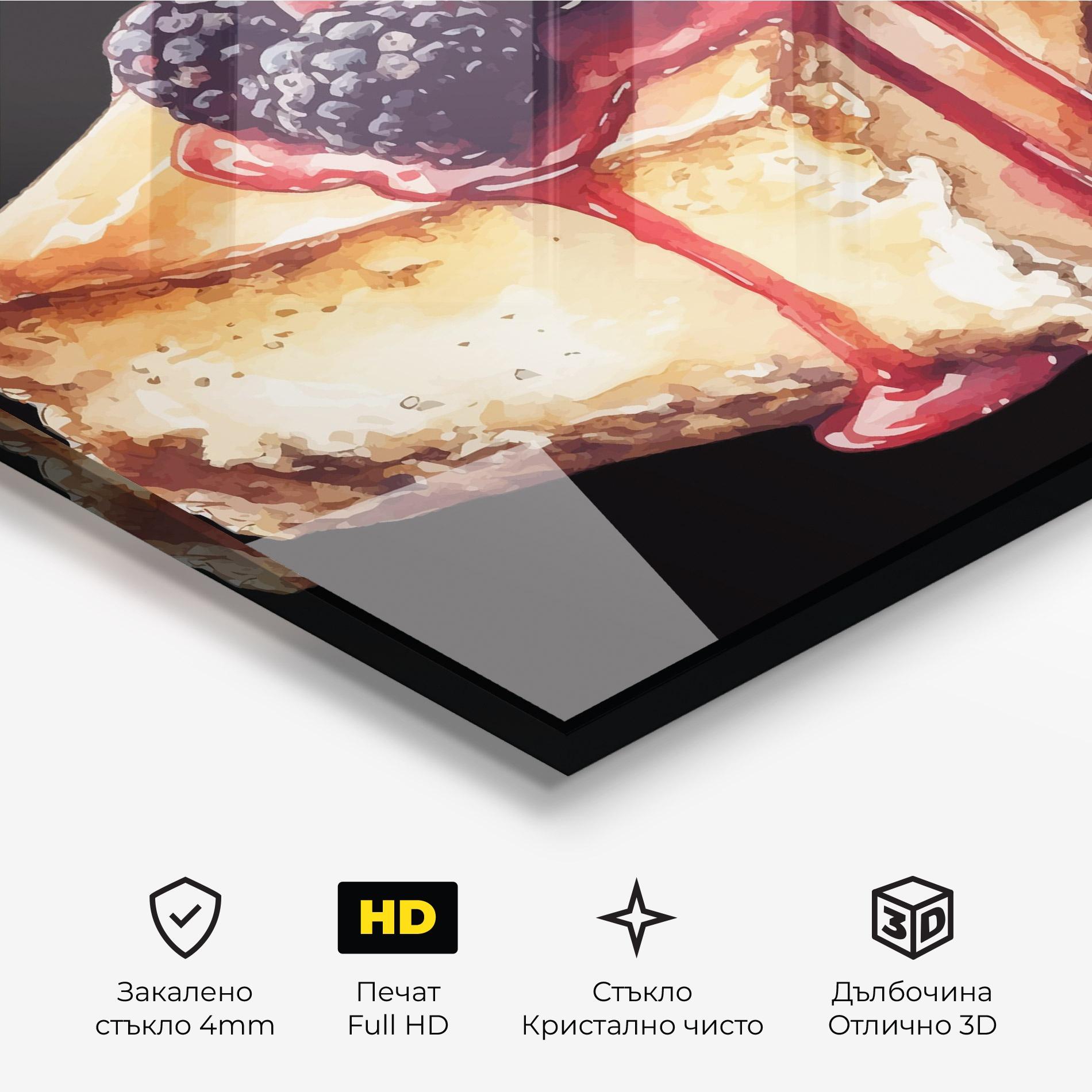 Стъклена картина Berries Pie mockup 3