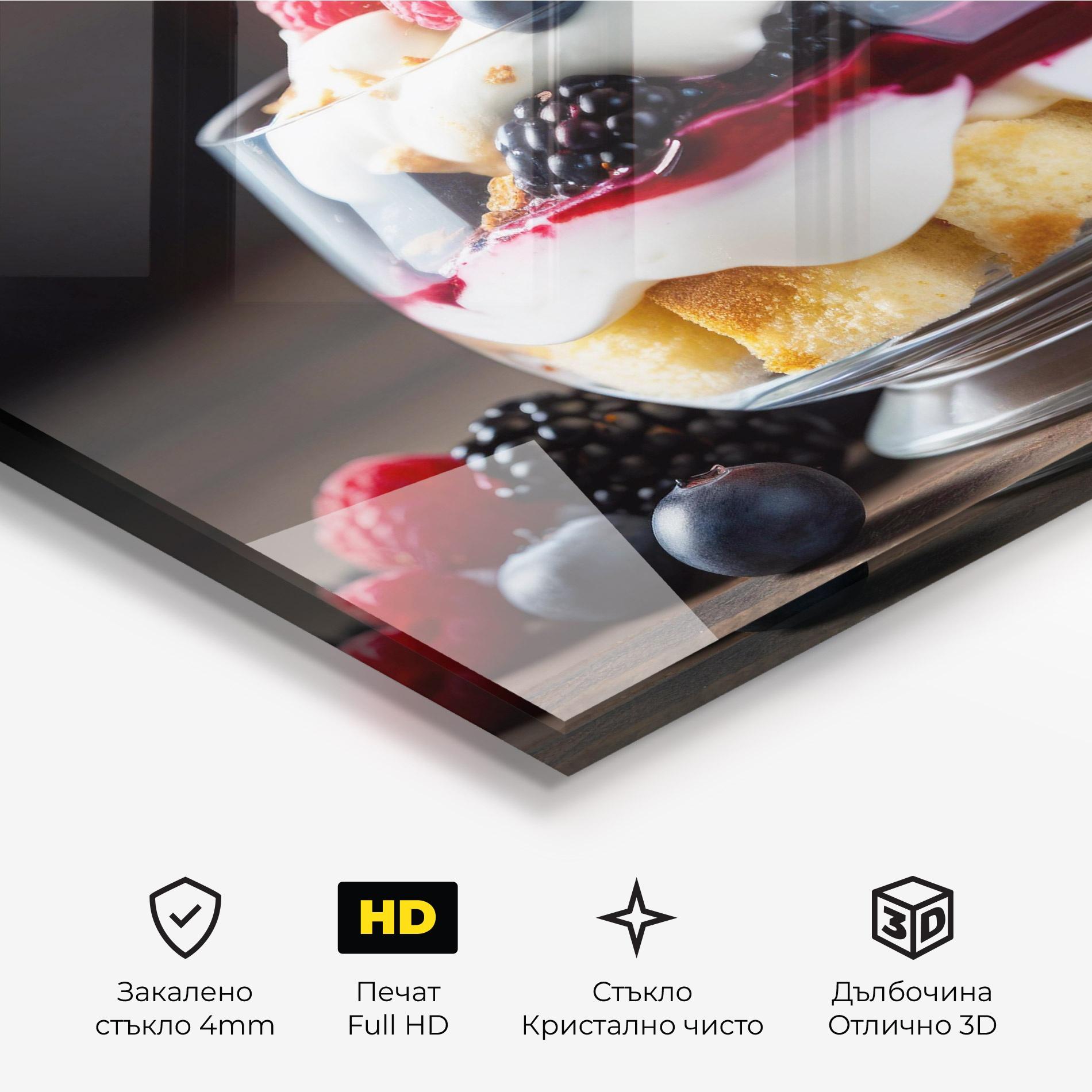 Стъклена картина Cup Sweet Dessert mockup 3