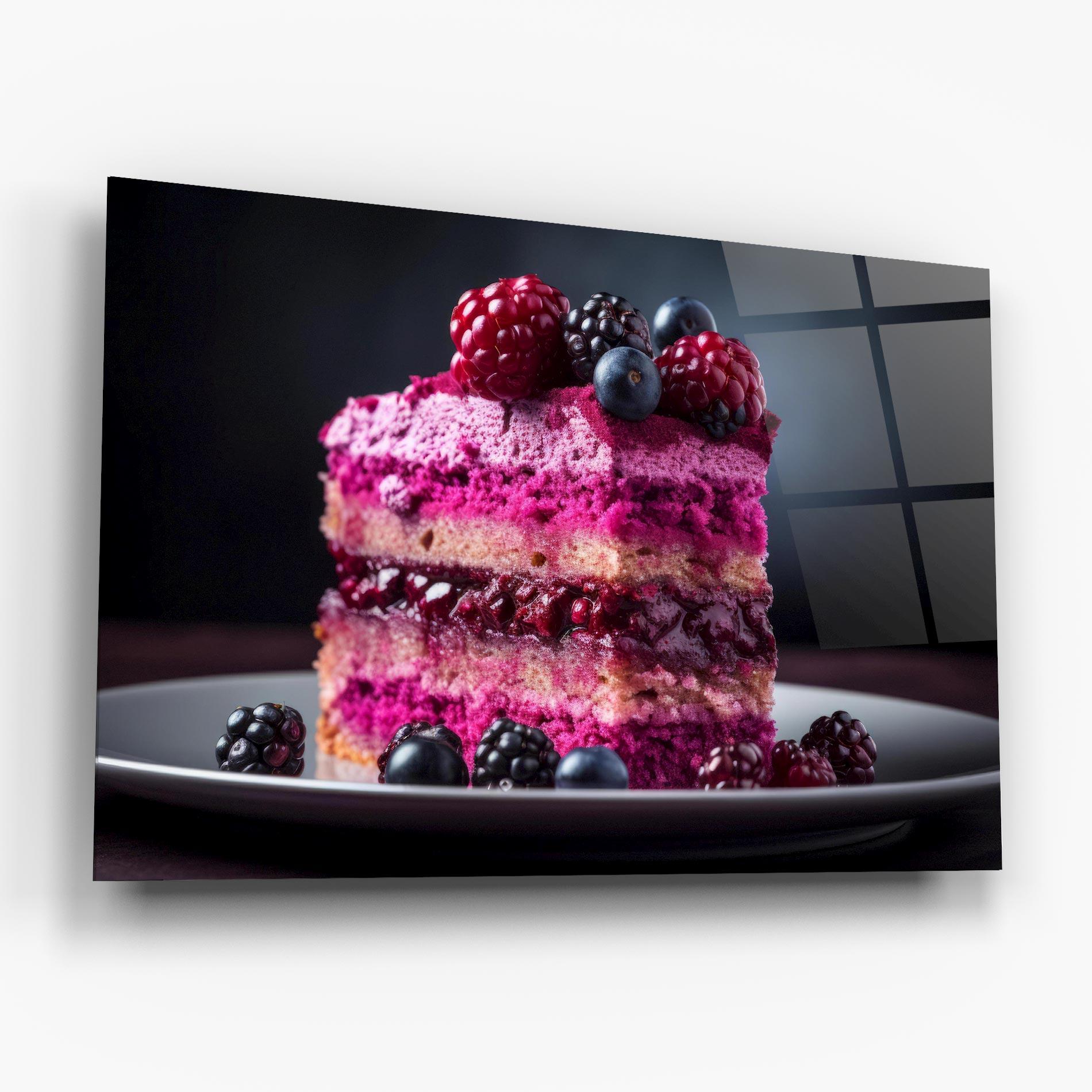 Стъклена картина Berries Cake mockup 6