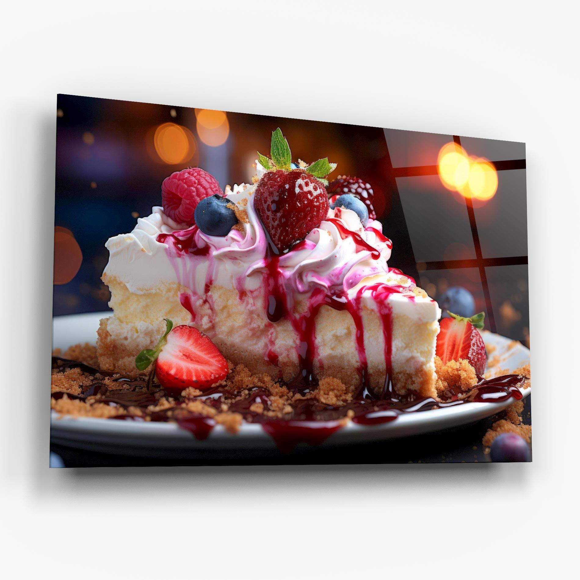 Стъклена картина Cheesecake Berries mockup 6