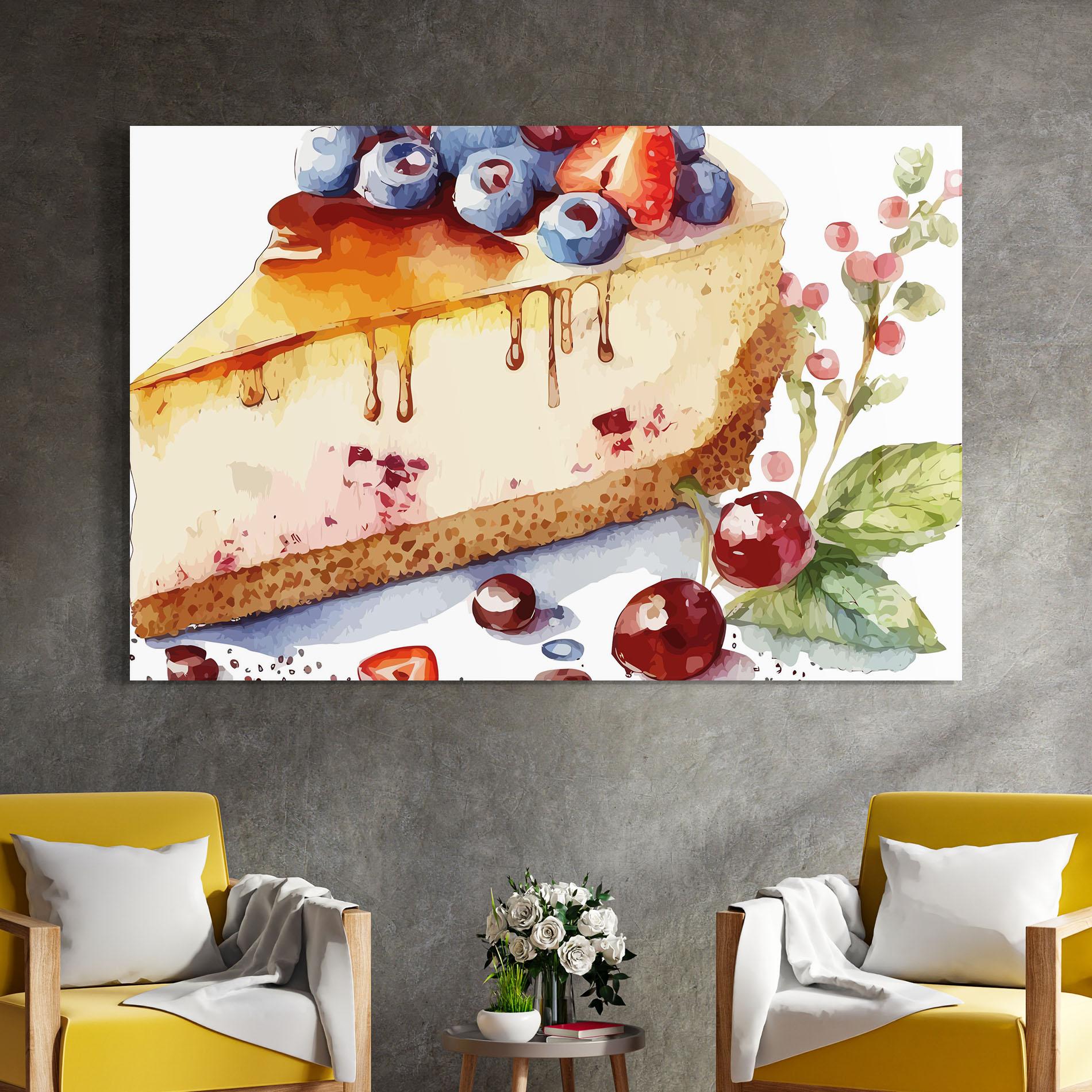 Стъклена картина Cheesecake mockup 4