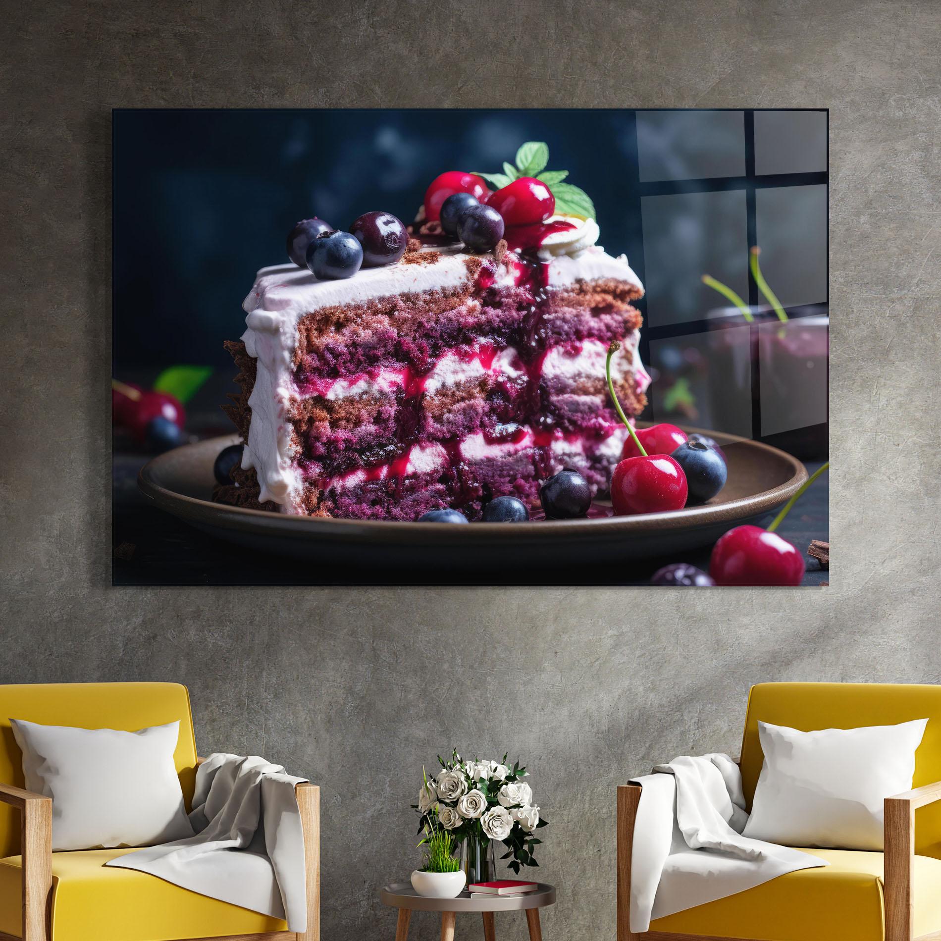 Стъклена картина Cherries Cream mockup 4