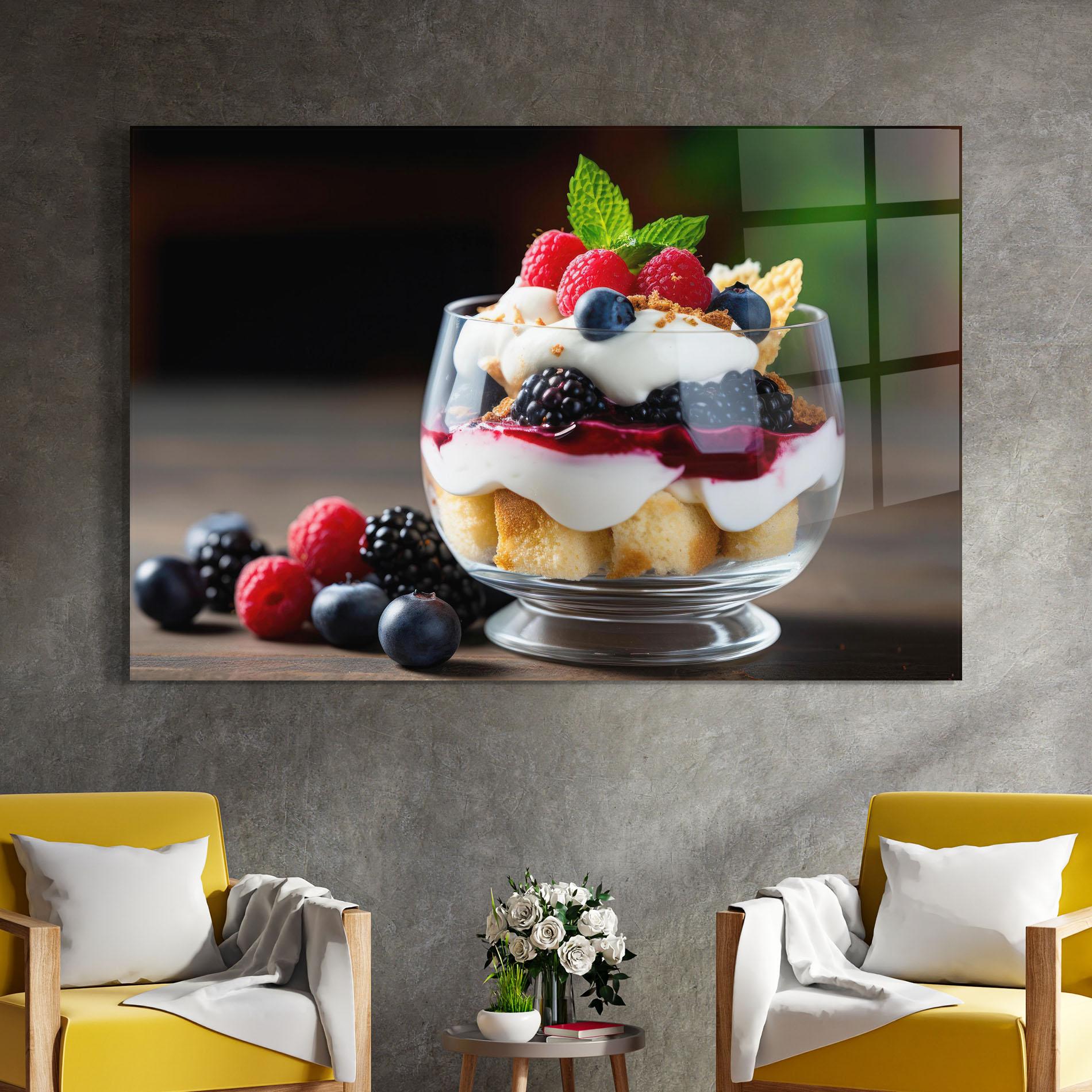 Стъклена картина Cup Sweet Dessert mockup 4